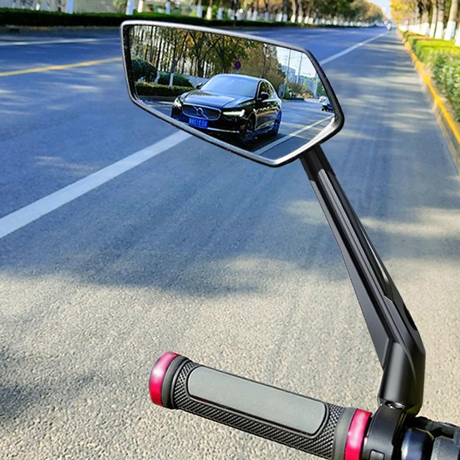 Lusterko Wsteczne Na Kierownicę Roweru - Obrotowe I Regulowane, Szerokokątne, Bezpieczne Szkło HD, Odporne Na Wstrząsy Lusterko Boczne - Uniwersalny Na Rower Rower E-bike,1Pair