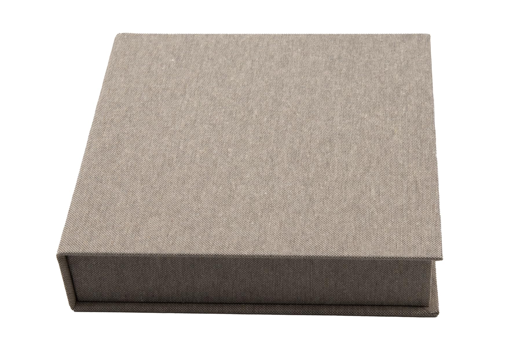 Elegant Erinnerungsbox, Foto-Box mit USB Slot. Geschenkbox für USB-Sticks und Fotoabzüge 10x15cm. Aufbewahrungsbox Hochzeitsbox, Fotogeschenk, 18x18 cm (Grau)