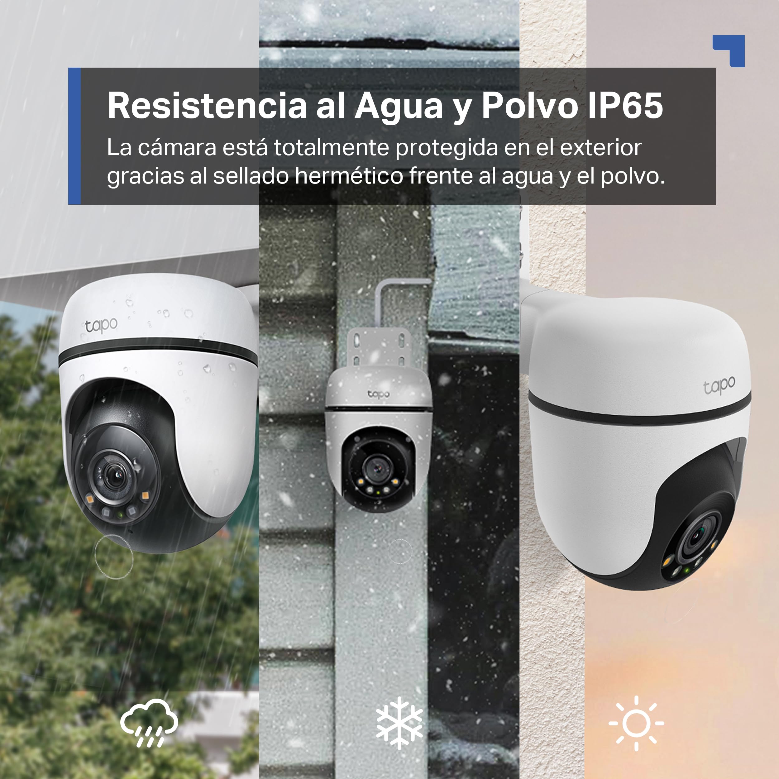 Tapo C51A - Cámara de vigilancia Wi-Fi para Exteriores 360°, visión Nocturna a Todo Color 2k (3 MP), detección Personas con IA Seguimiento Movimiento Inteligente IP65 — view 9