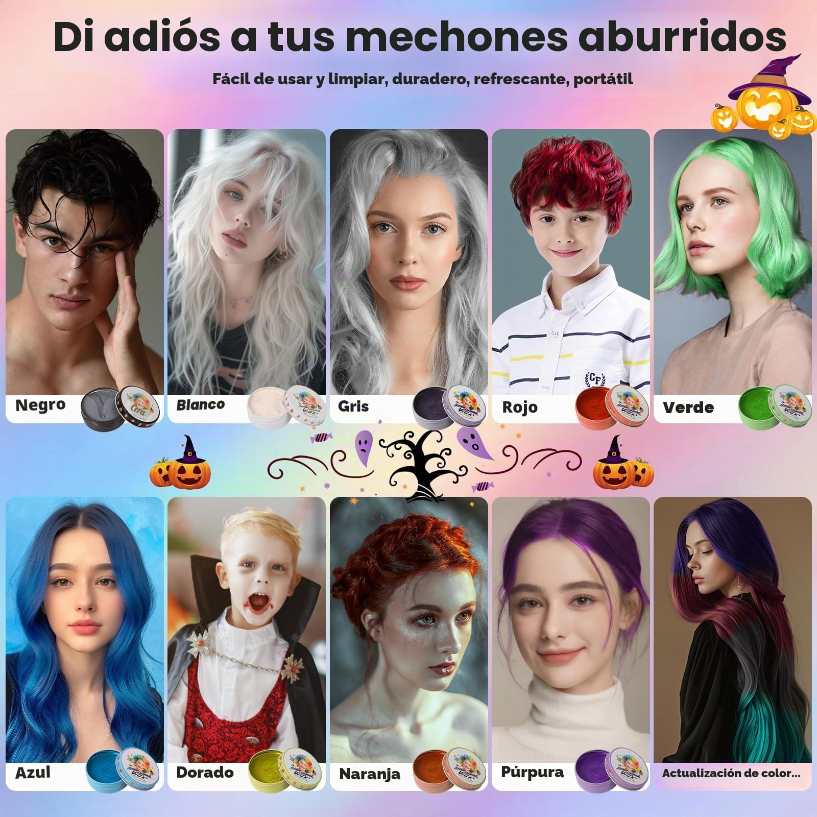 Tinte temporal púrpura para niños, tinte instantáneo violeta, para mujeres, hombres, color púrpura, pomada de peinado, para niñas, color crema, cera para fiestas, cosplay, Halloween