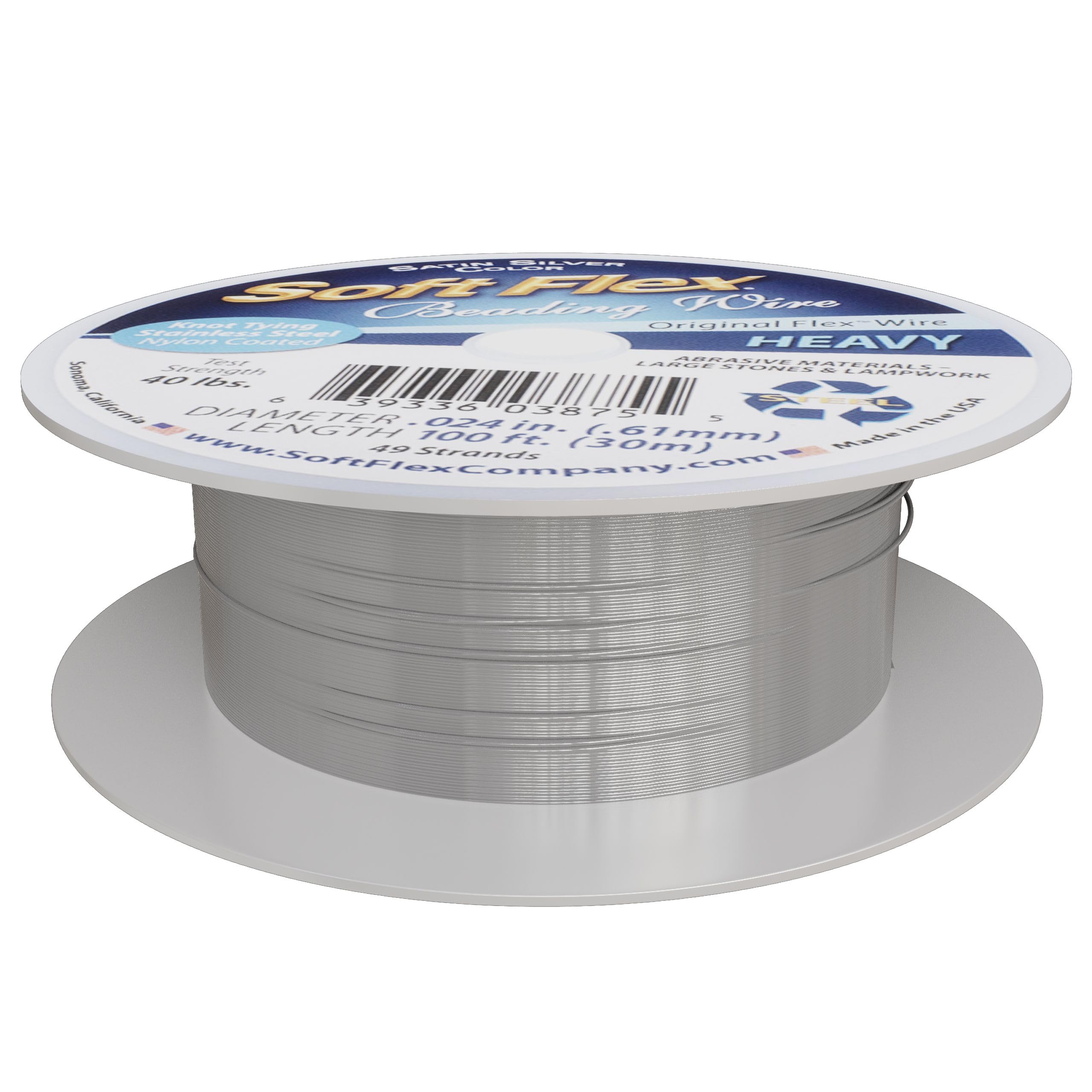Weiche Flex Original 024-Zoll 100 ft.. Schmuckdraht aus satiniertem Stahl