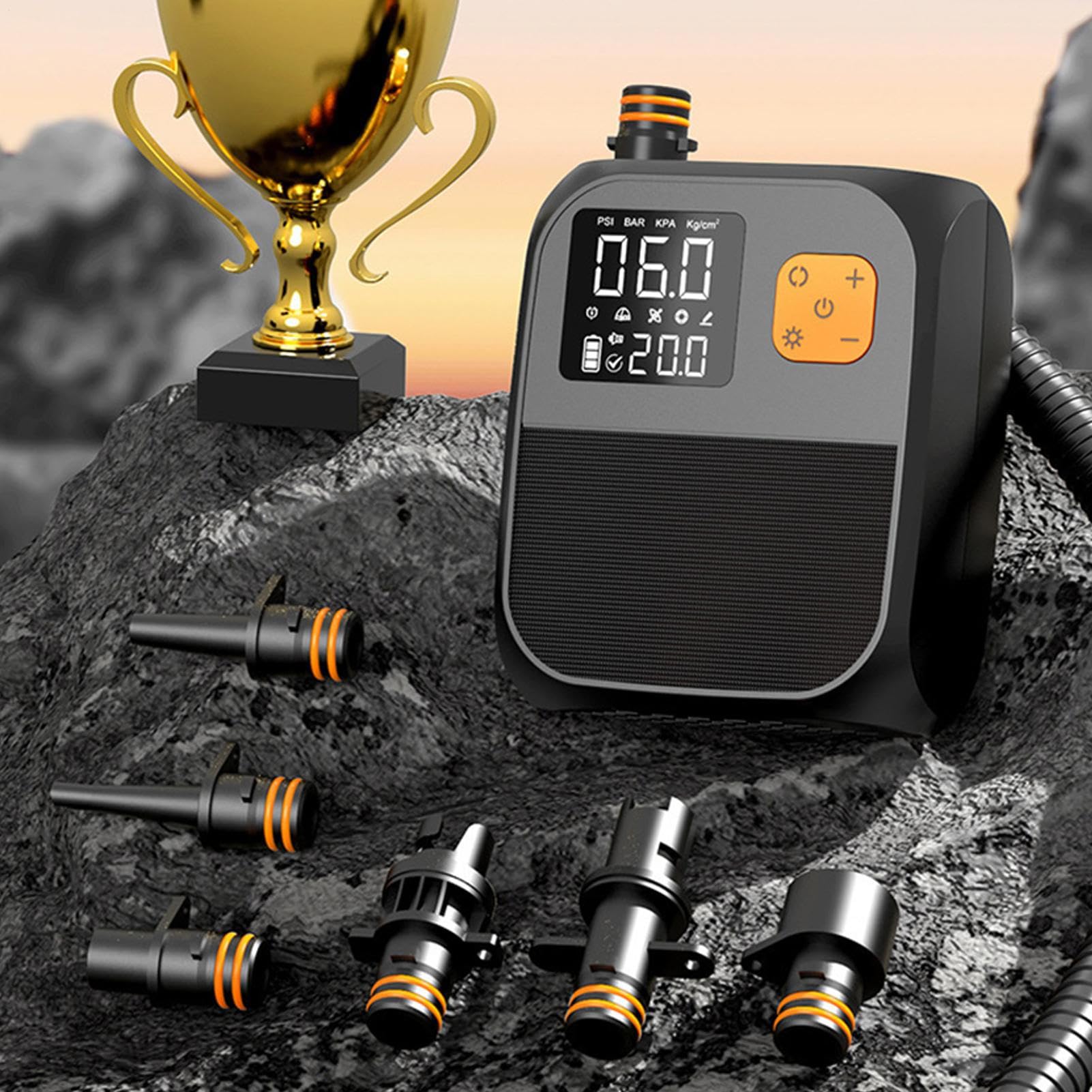 Kayak Air Pump, Paddle Board Electric Air Pump 25 PSI, High | Capacidad de 8000 mAh, compresor de aire inalámbrico portátil para inflatables, camping, aire Beds, 350 l/min
