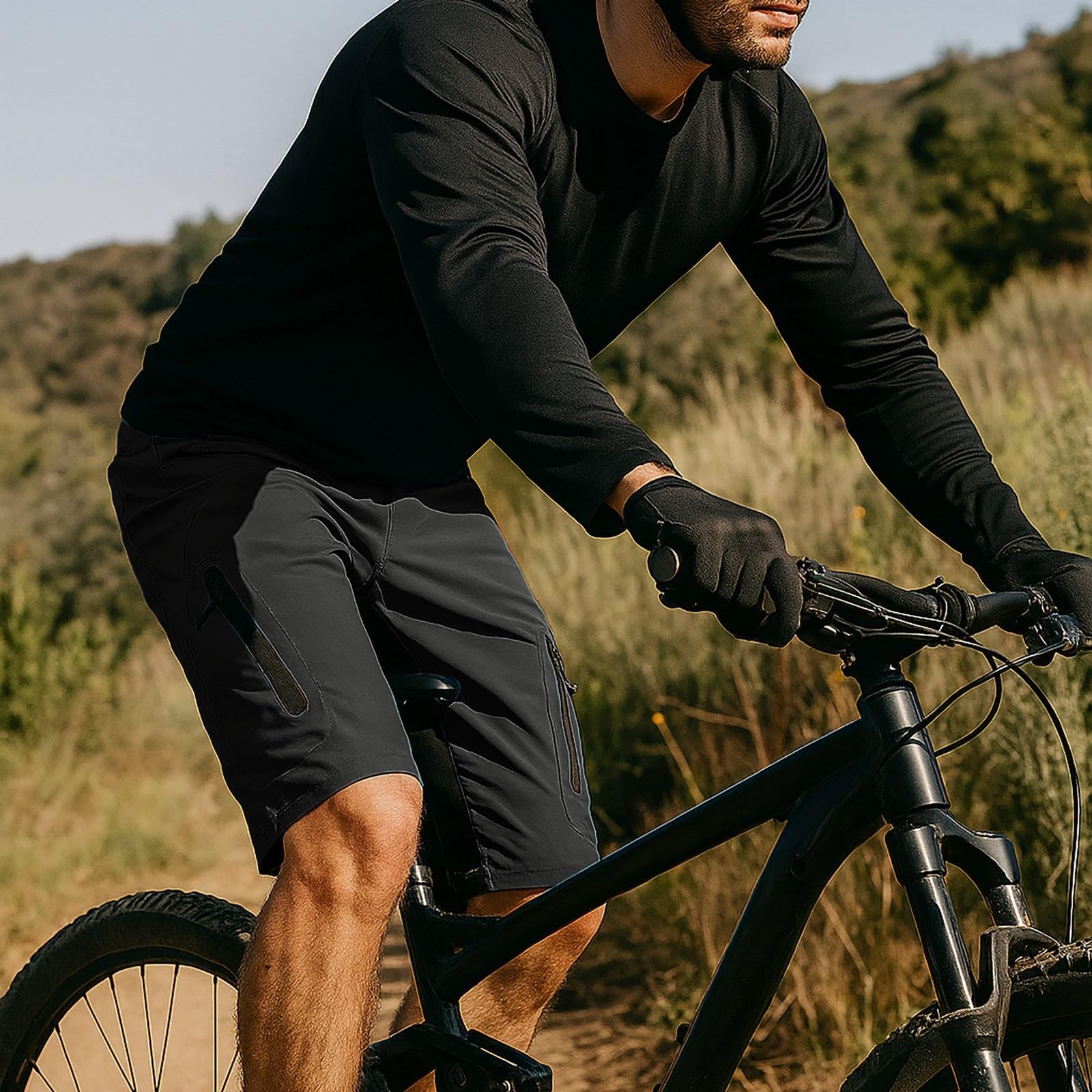 Short d'été 2026 pour homme - Short de randonnée pour homme - Décontracté - Avec plusieurs poches - Pour l'extérieur, le cyclisme, le cyclisme - Pantalon cargo 3/4