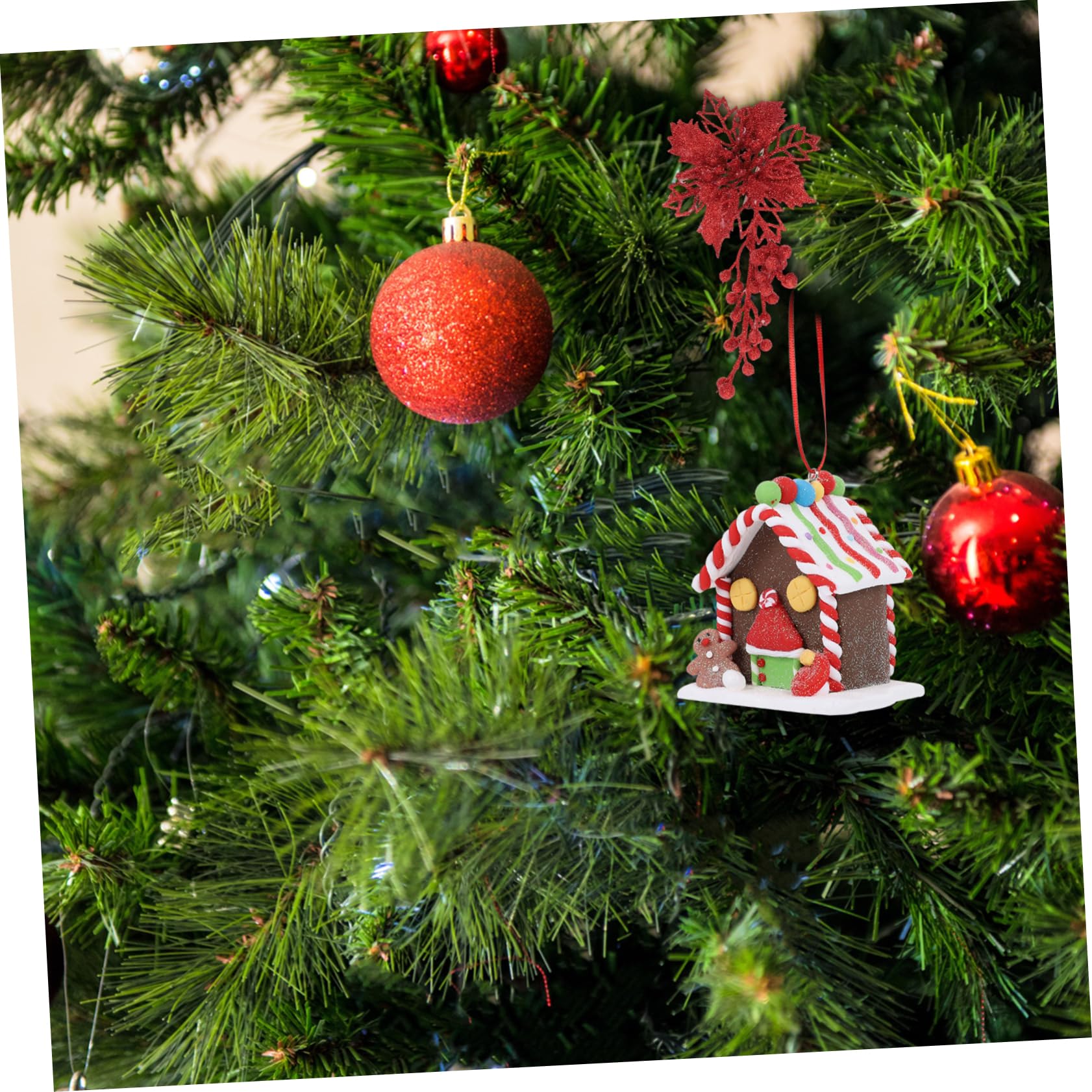 TOPBATHY 5 Piezas Decoración De La De Arcilla Suave Decoración De La Pared De Navidad Decorativo Decoración De La Casa De Pan De Jengibre Guirnalda Puerta Arcilla Polimérica
