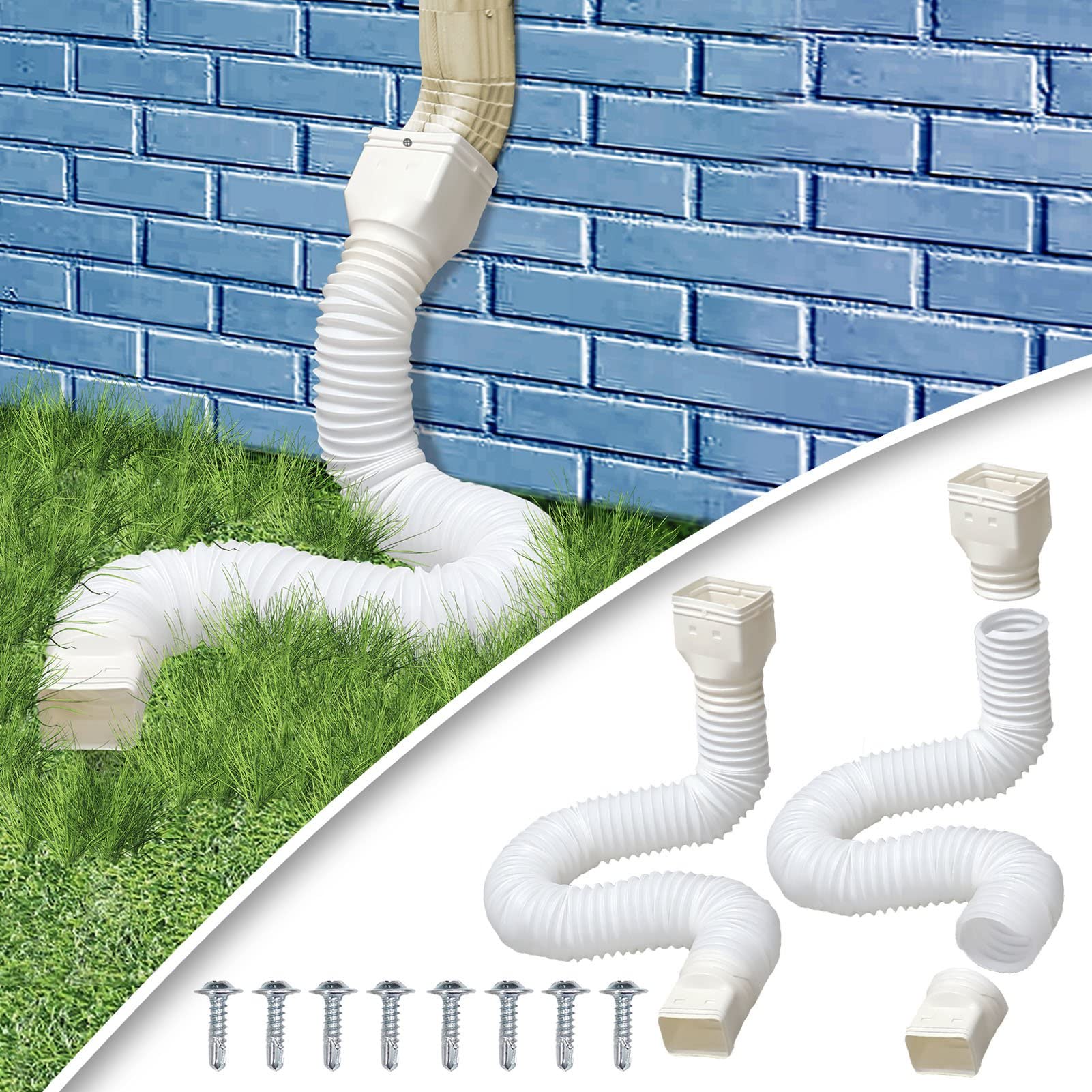 Buy 2Pack Rain Gutter Downspout Extensions Flexible, Drain Downspout