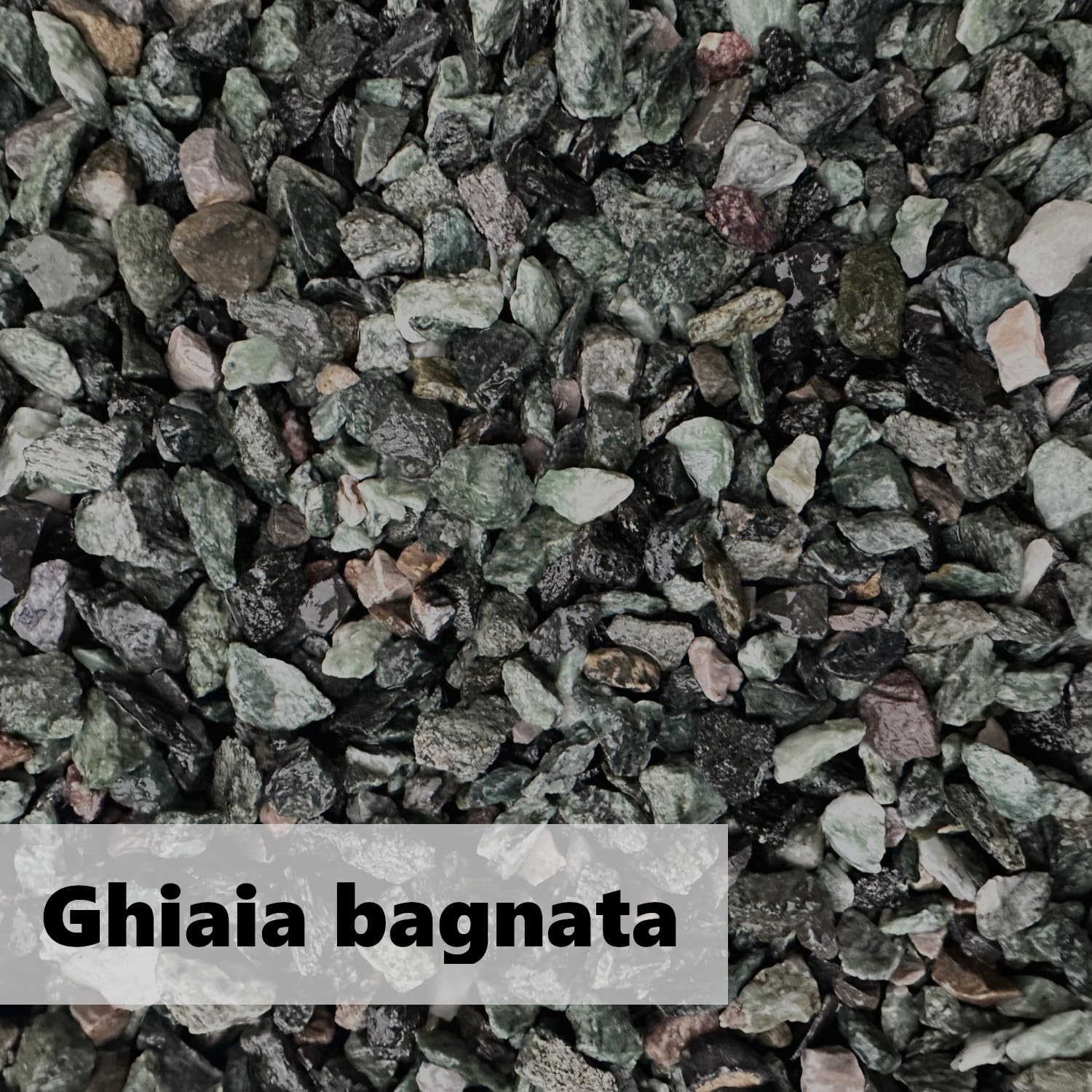 Ghiaia Decorativa Granulato Verde Alpi per Esterno Interno Giardino Vaso Granulometria 8-12mm Confezione 25kg