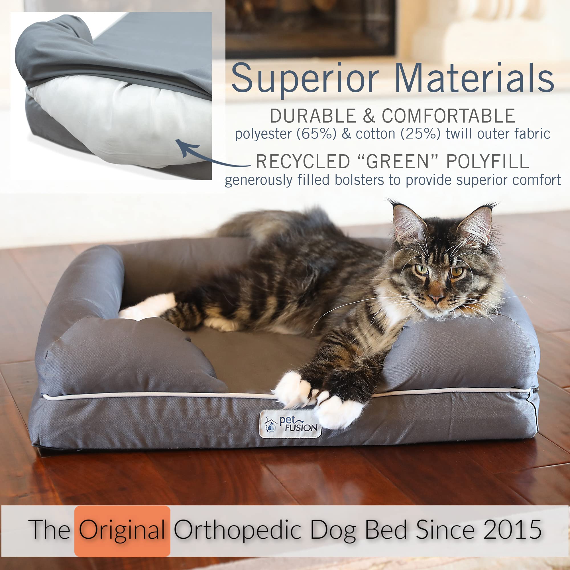 PetFusion Ultimate Dog Bed, Orthopedic Memory Foam, Multiple Sizes/Colors, Medium Firmness