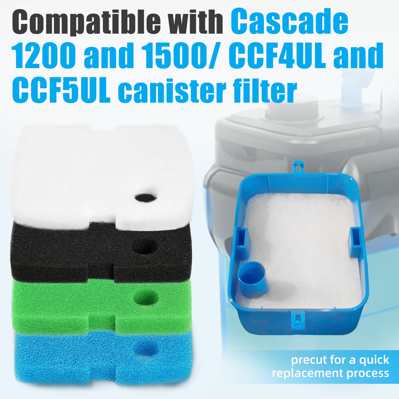 SHUNTING Filtro para Acuario, Espuma de Filtro bioquímico para Acuario, Filtro de Esponja de Corte Personalizado. (2-1)