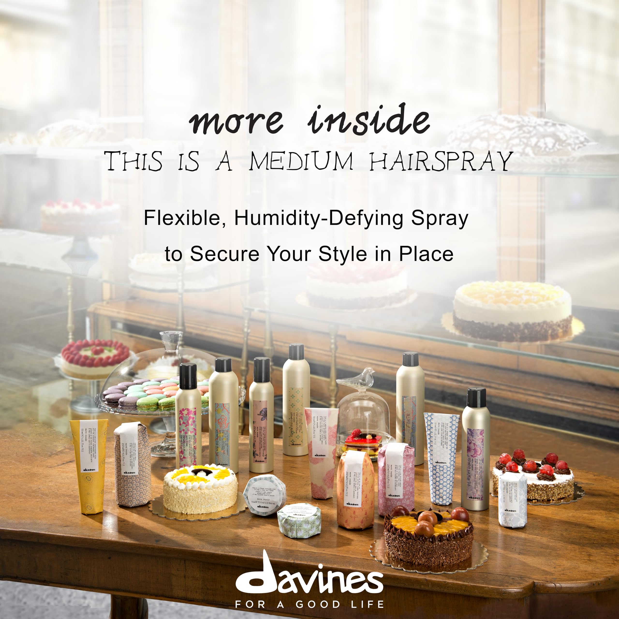 Davines This Is A Medium Hair Spray, Medium Hold Flexible Finish - Fine Mist for Brushable Hold & Natural Movement - Humidity Resistant, 13.53 Fl Oz