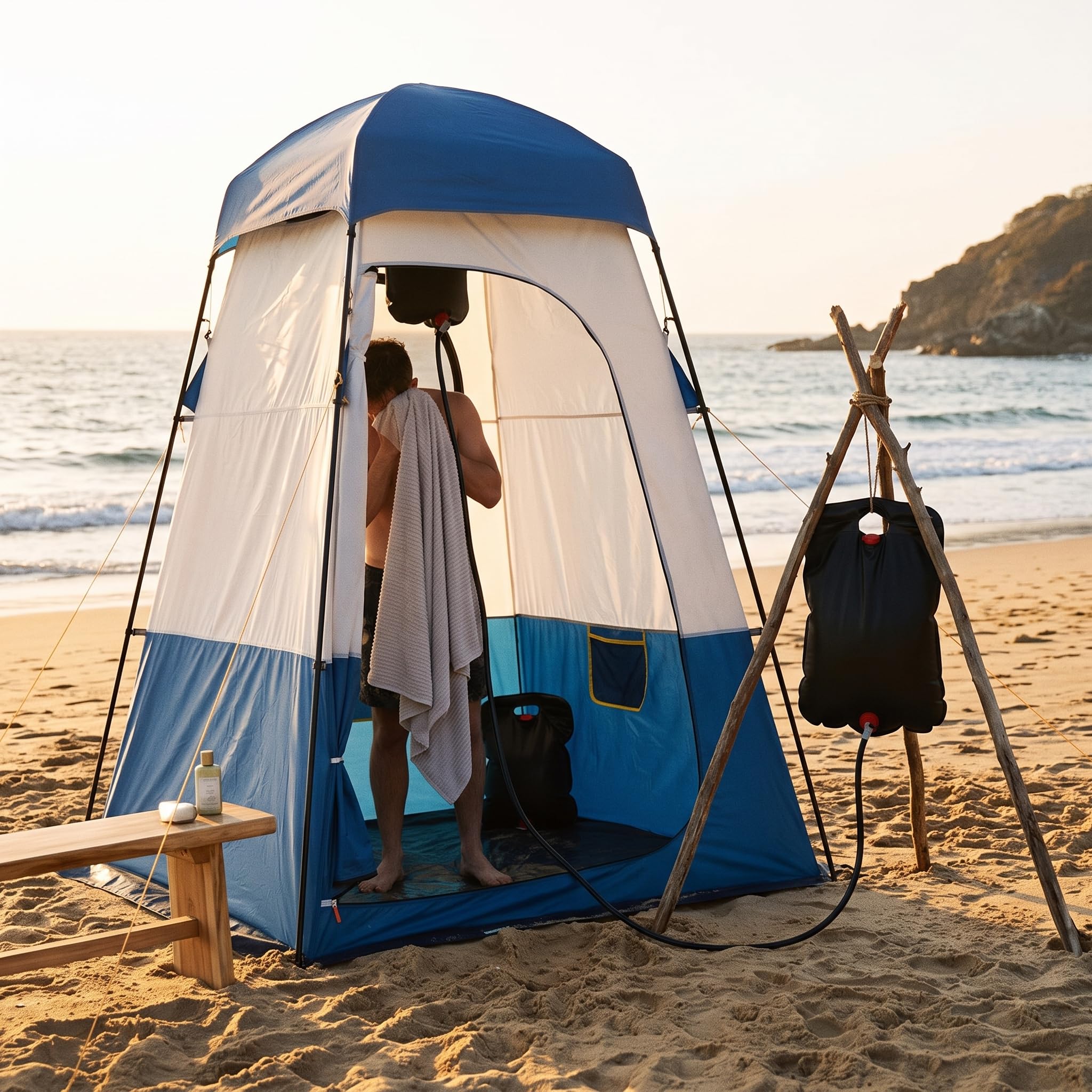 Homyl Tienda Ducha Camping y Ducha Portátil para Privacidad al Libre, Baño y Cambiador Playa