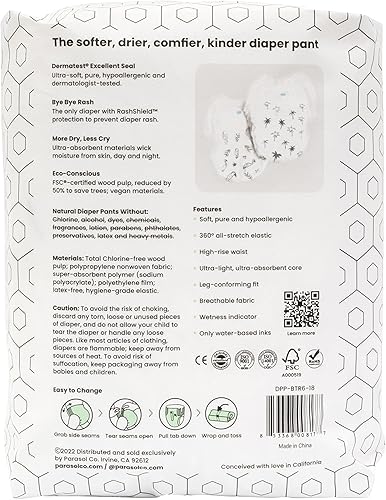Miniatura 6 de PARASOL Clear+Dry - Pantalones de pañales de entrenamiento natural  Ingredientes puros, tinta a base de agua, tela no tejida con excelente sello