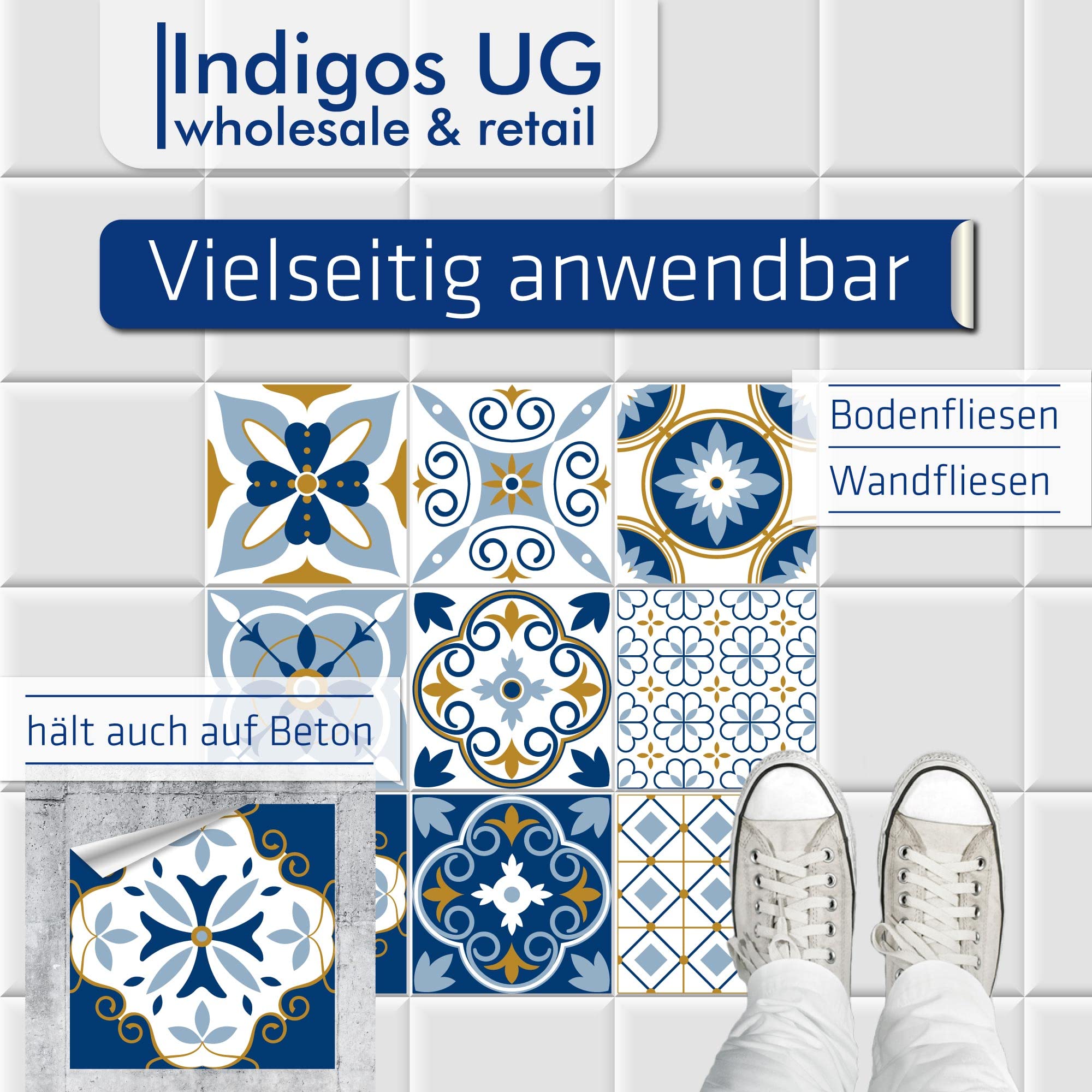 Adesivi per pavimenti in piastrelle, set colorato 073 – Estate – 25 x 25 cm – 9 pezzi – Piastrelle da parete – Piastrelle adesive per pavimenti – Piastrelle adesive per pavimenti – Piastrelle adesive