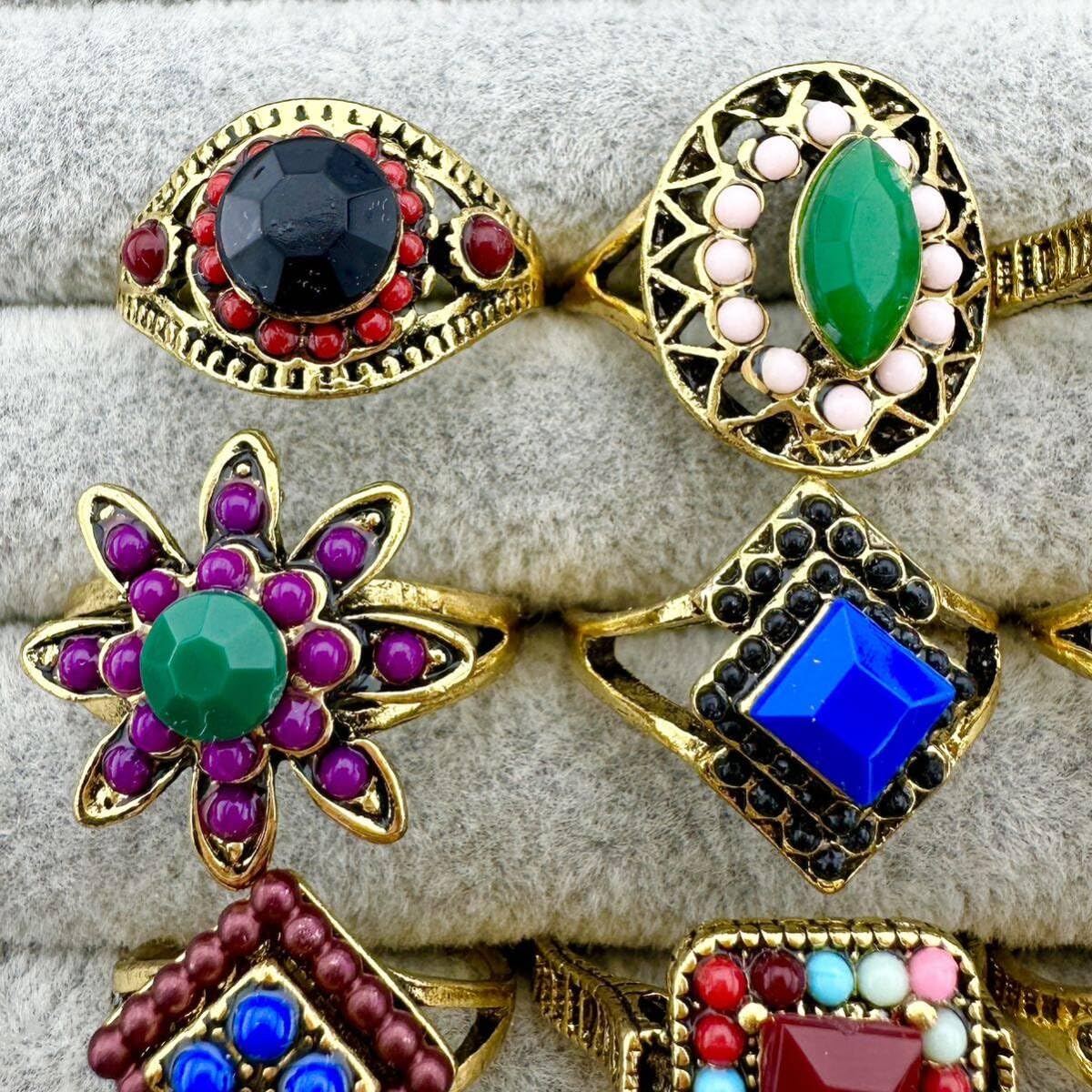 Amazon.co.jp: 民族系リング チベットリング 天然石 カラーストーン