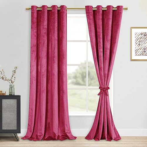 Miniatura 68 de DWCN Cortinas de Terciopelo - Cortinas de Ventana que Oscurecen la Habitación y Bloquean la Luz para Cuarto de Bebé, Dormitorio, Sala de Estar,