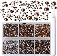 Vista 41 de 2880 diamantes de imitación para arte de uñas, sin termofijación, fijación con pegamento, cristales redondos de vidrio con base plana para hacer