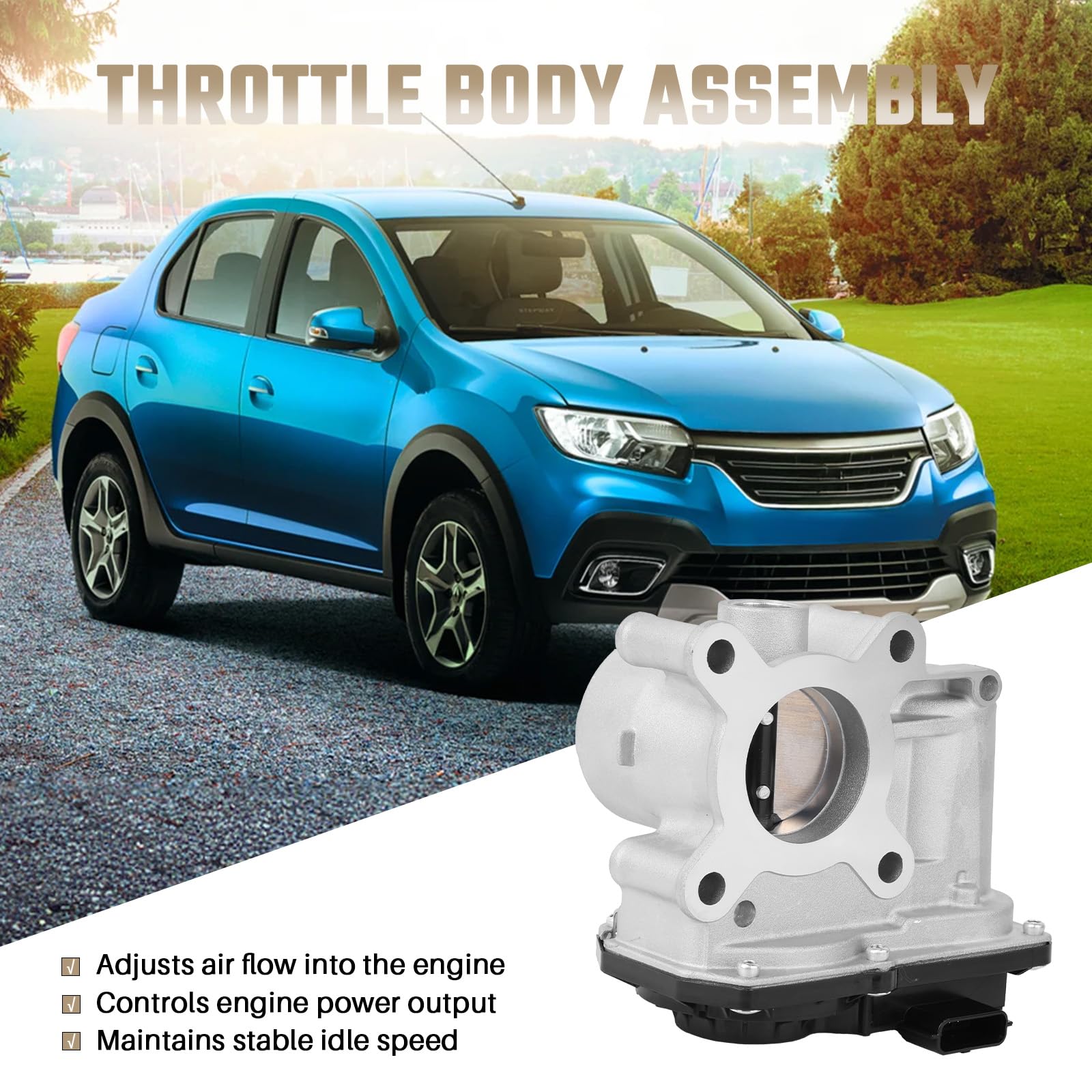Drosselklappengehäuse, Drosselklappe Passend für Sandero Clio II III Kangoo Logan II Twingo II Symbol/Thalia II Teilenummer 8200568712 8200285017 8200284968