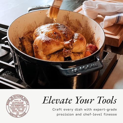 Miniatura 4 de Made In Utensilios de cocina - Horno holandés ovalado de 7.5 cuartos de galón - Azul - Hierro fundido esmaltado - Retención excepcional del calor y