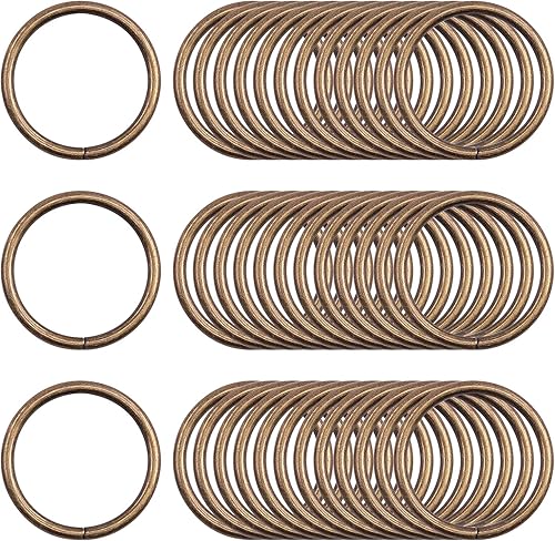 Miniatura 8 de Kit de 60 anillos de metal para cinturones, pasadores de accesorios para macramé, cinturón de campamento, correas para perro, accesorios de sable de