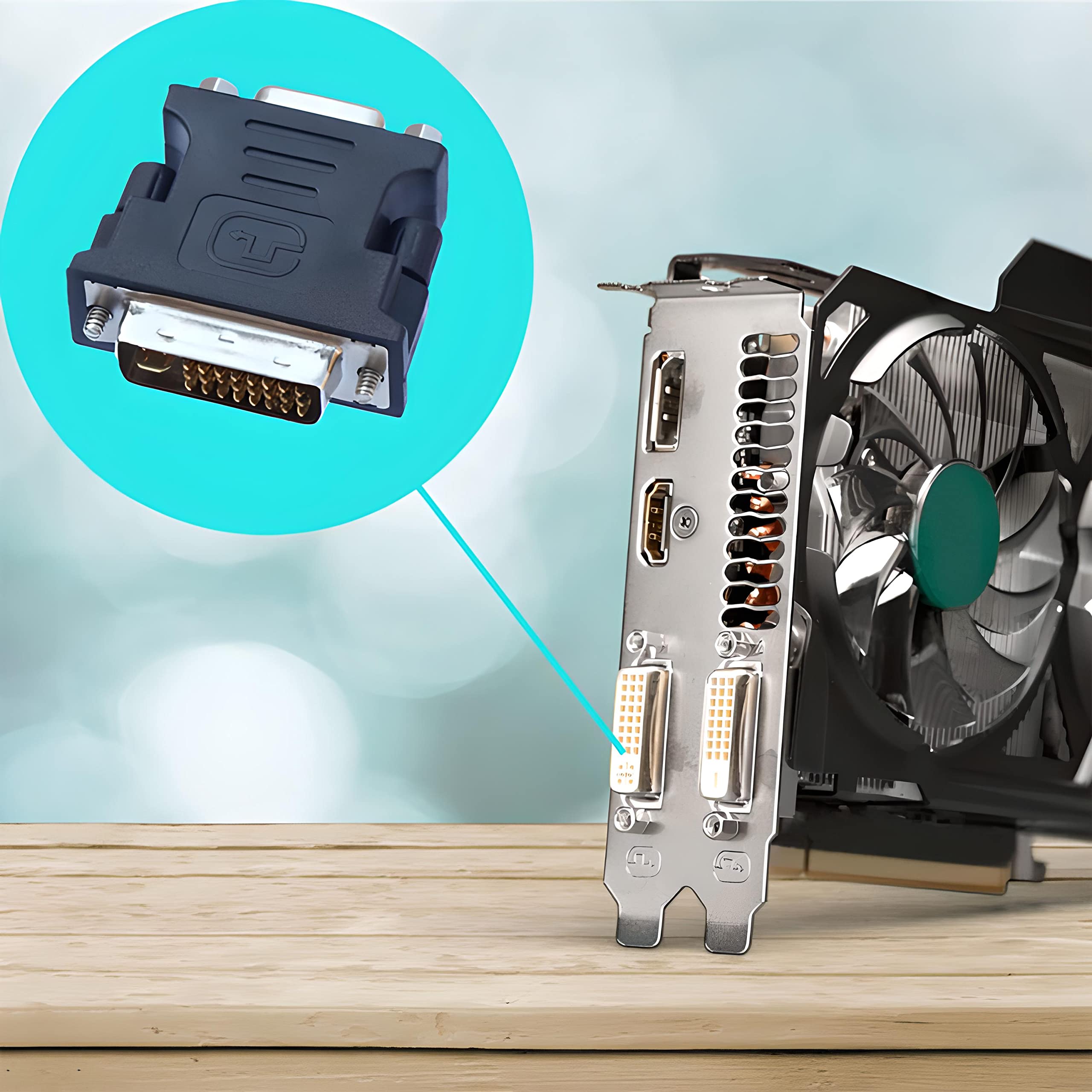 Retoo Convertitore da DVI-I a VGA, da DVI a VGA Full HD 1080p 60Hz, da spina a presa, adattatore da digitale ad analogico per scheda grafica, PC, monitor, proiettore, laptop, notebook