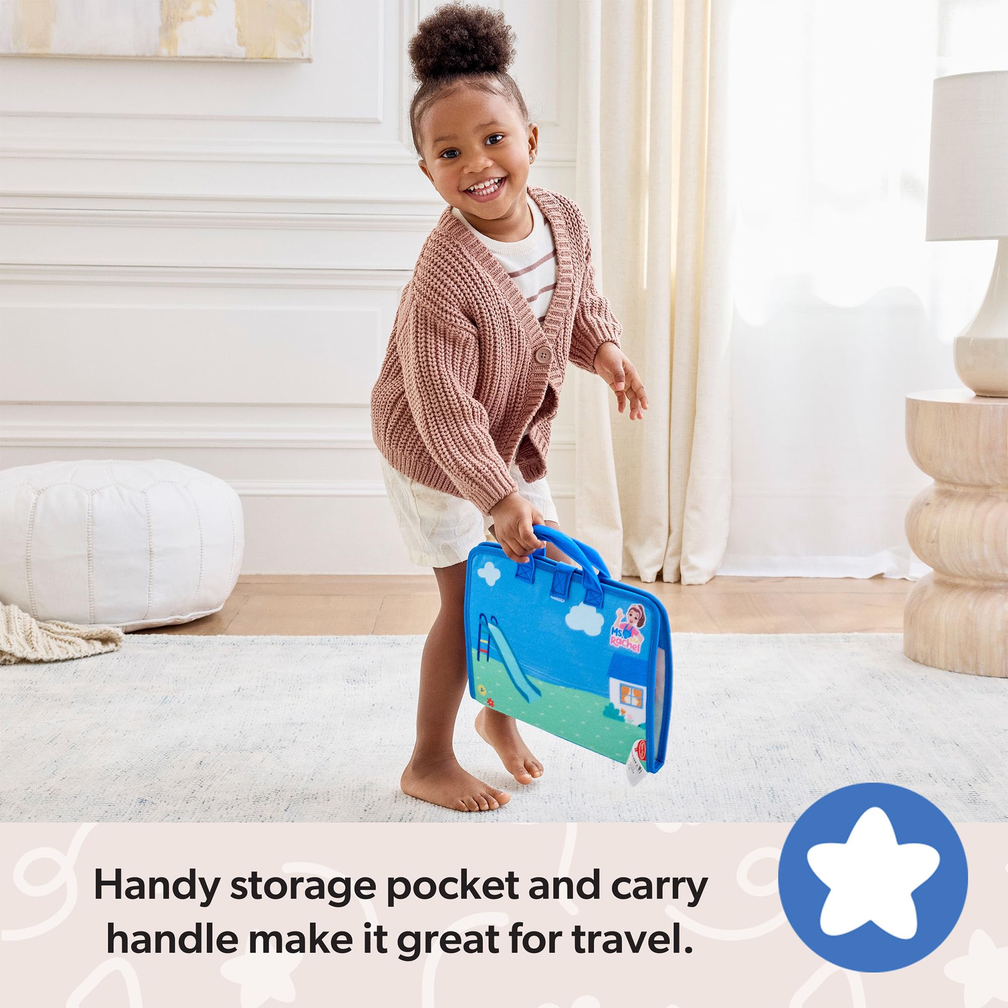 Melissa & Doug Ms. Rachel What to Wear filcowa deska do ćwiczeń Take-Along zabawka edukacyjna dla chłopców i dziewczynek – certyfikat FSC
