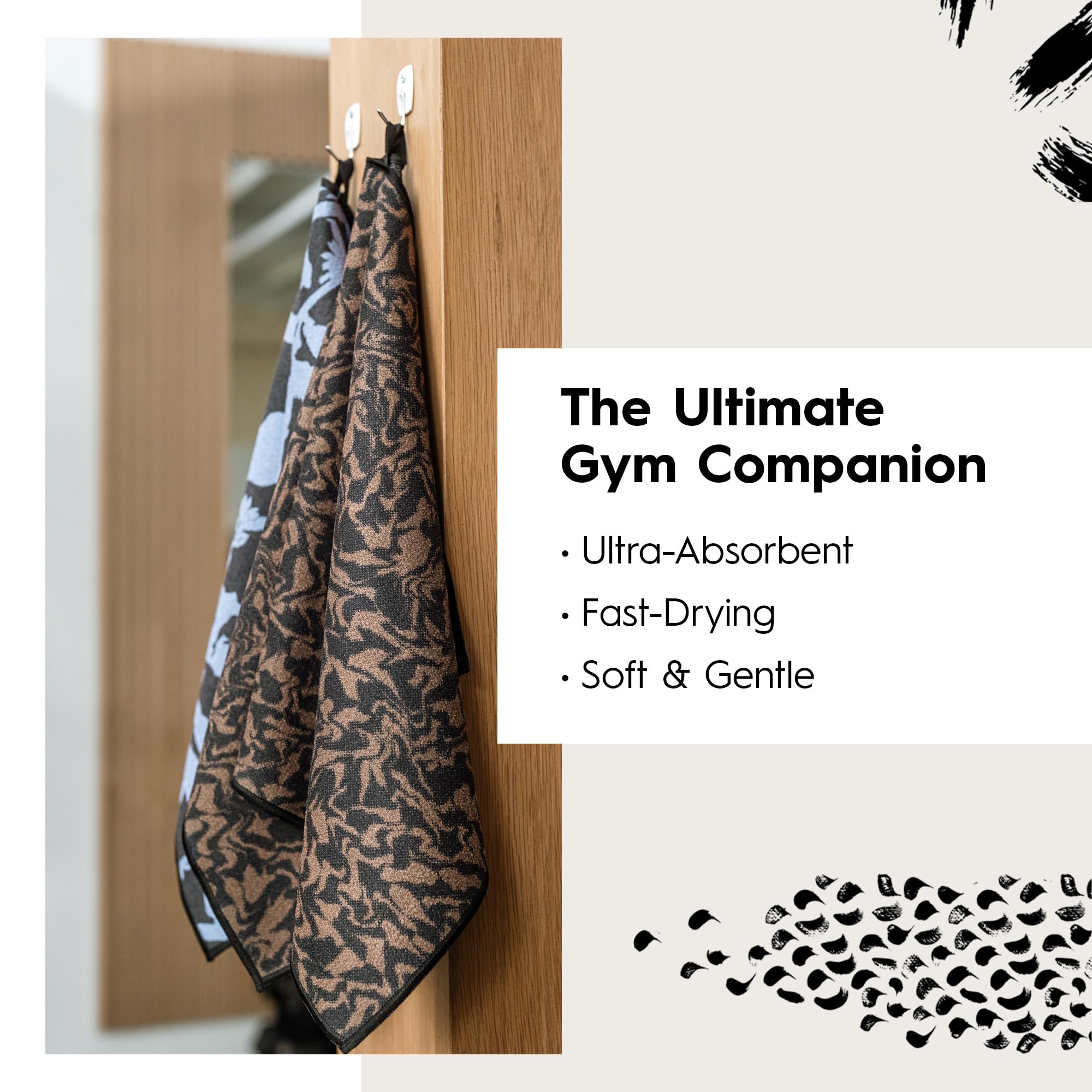 GEOMETRY Gym Towels for Working Out - Compact & Quick Dry, Super Absorbent Double-Sided Microfiber Sweat Towel – Premium Microfiber for Gym - Freckles, 16