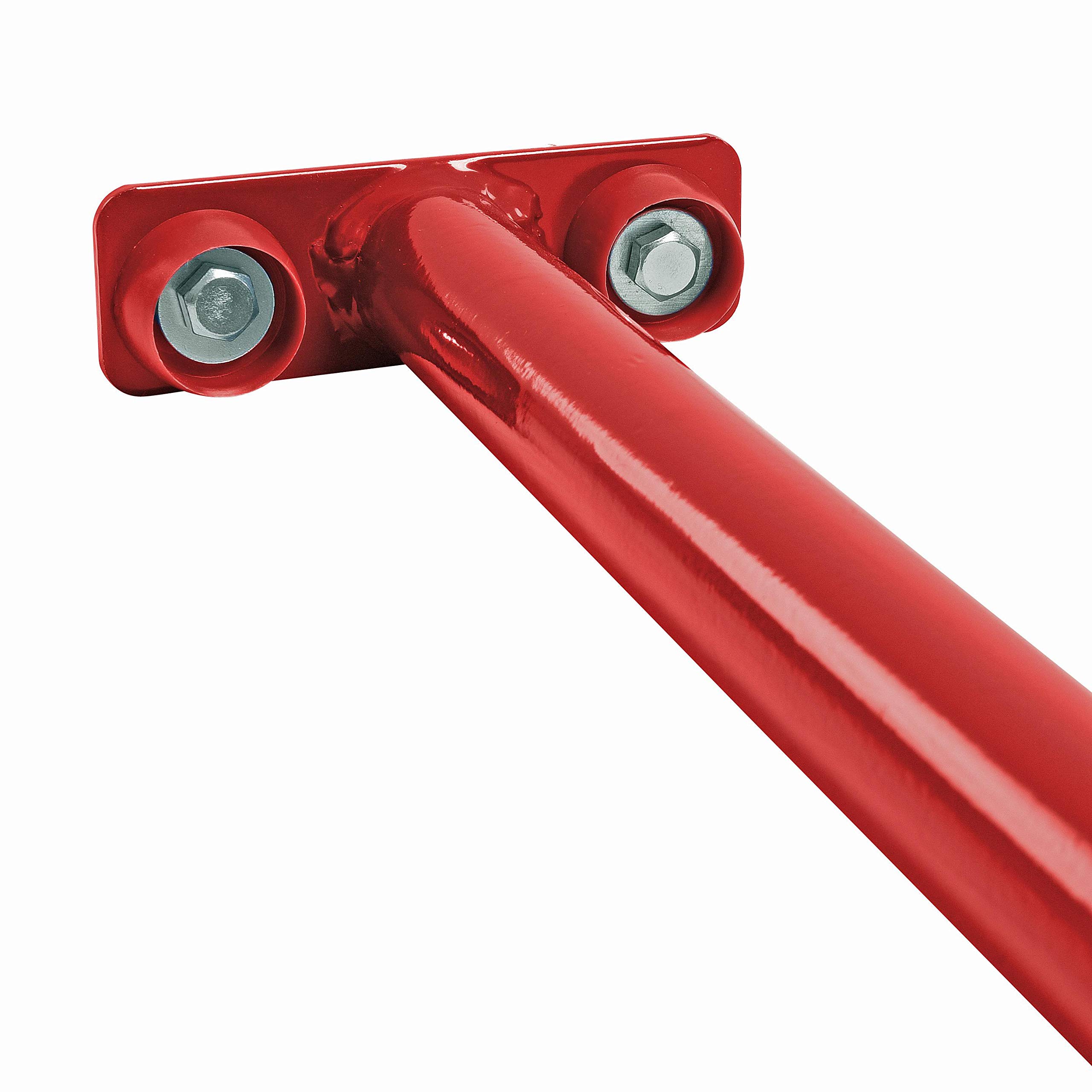ESTEXO Reckstange Turnstange Klimmzugstange Kletterstange Turnreck Metallreck Gymnastik Gymnastikstange RAL3020 (Rot) 125 cm