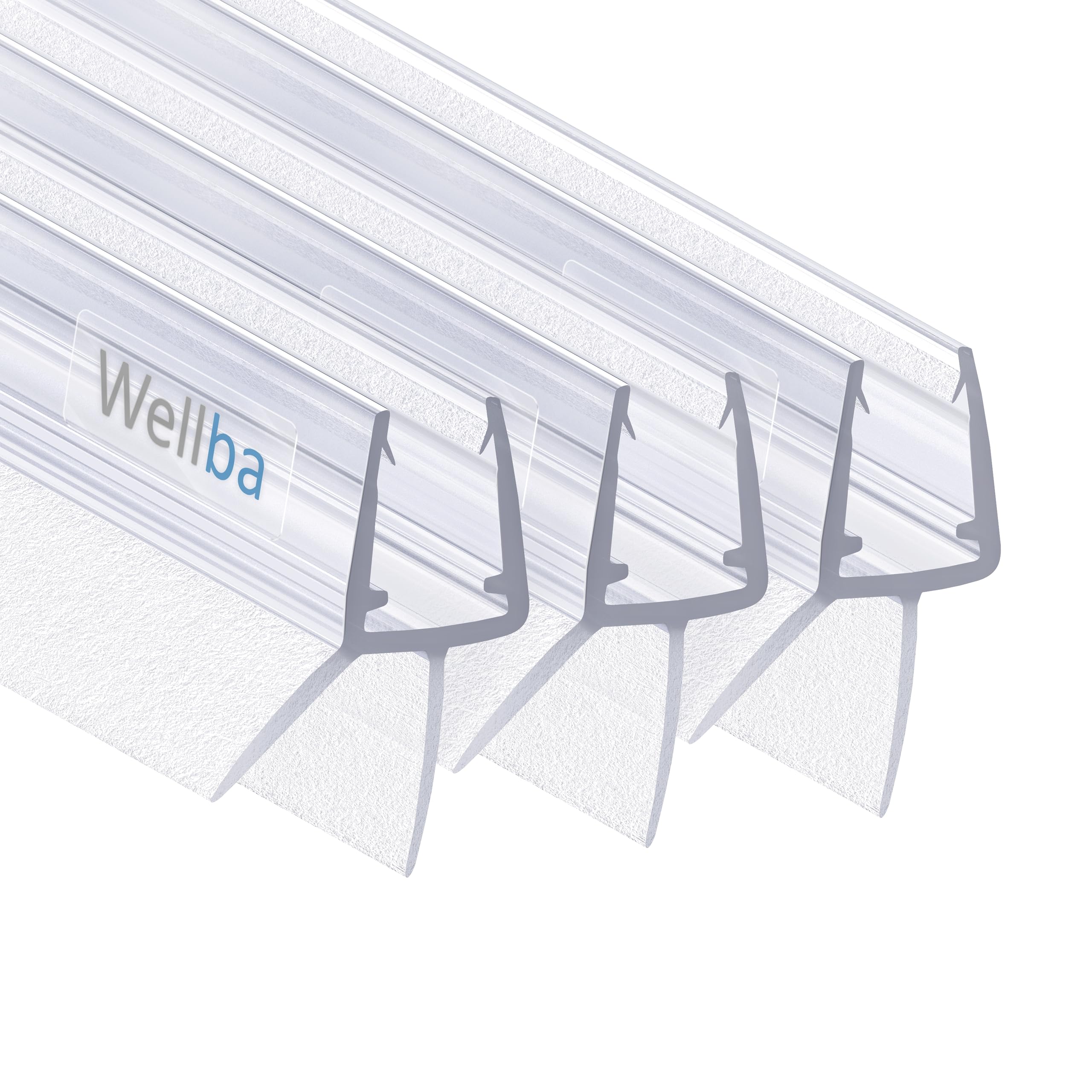 Wellba Premium Duschtür Dichtung (0x 00cm) für 6mm 7mm 8mm gerade Glastür Stärken | Wasserabweisende Duschdichtung oder Duschkabinen-Dichtung mit optimal angeordneten Gummilippen