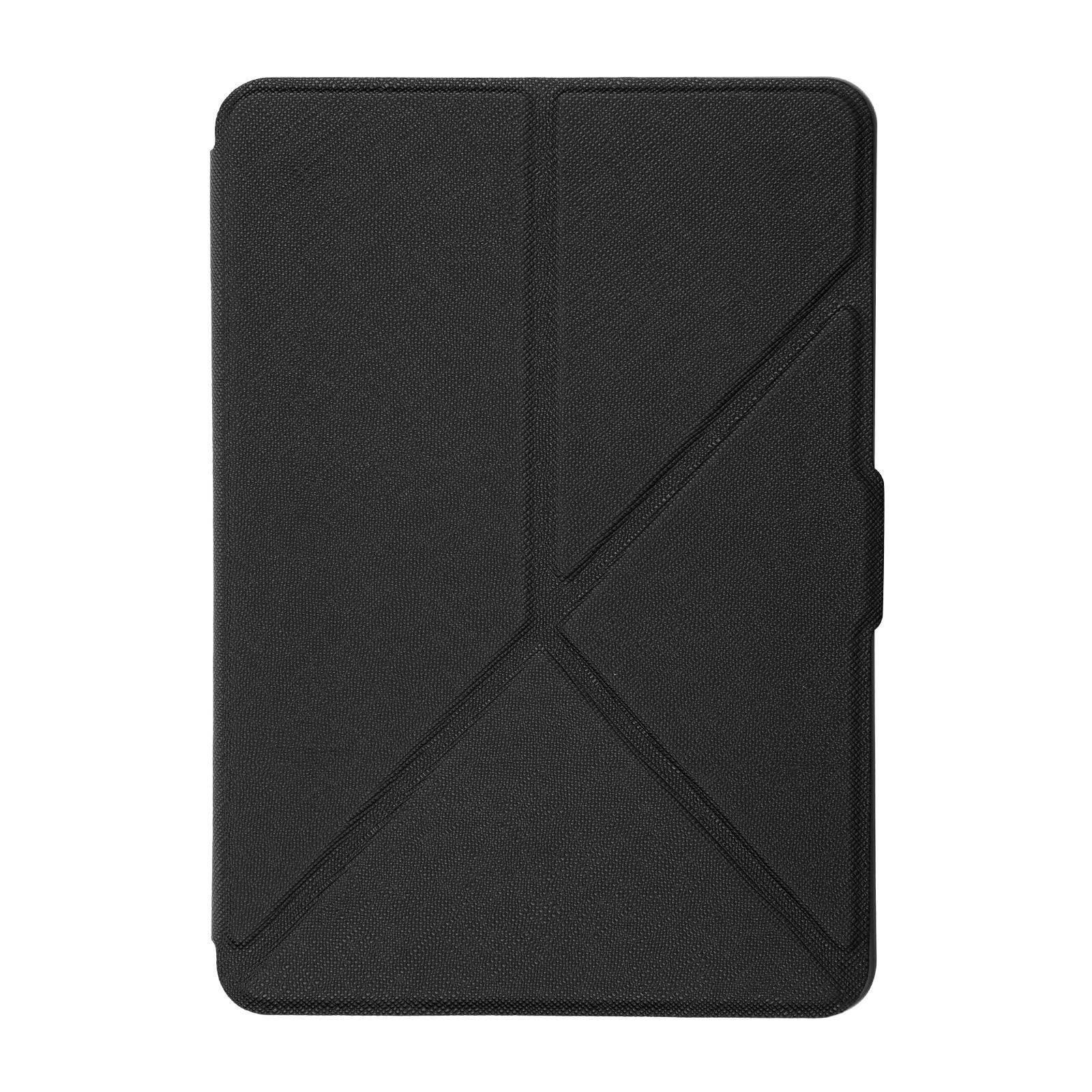 Funda Protectora, Funda de Cuero de PU Lector de Libros Electrónicos con Patrón Cruzado Deformado Funda de Cuero de PU para Paperwhite1/2/3 (Black)