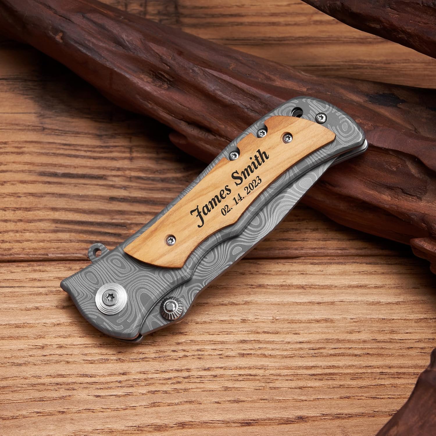 Personalized Engraved Folding Knife for Boyfriend Husband Dad Son - Custom Men Camping Fishing Hunting Knives with Pocket Clip - Valentines Birthday Christmas Anniversary Fathers Day Graduation Gift