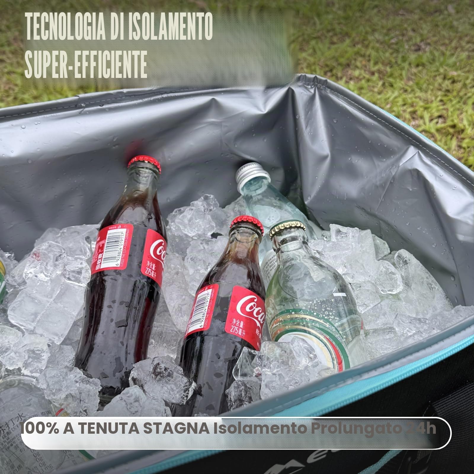 INSMEER Borsa termica con guscio rigido, portatile, 40 l/60 lattine, pieghevole, grande borsa termica isolata con tavolo e apribottiglie, borsa termica per campeggio, picnic, spiaggia