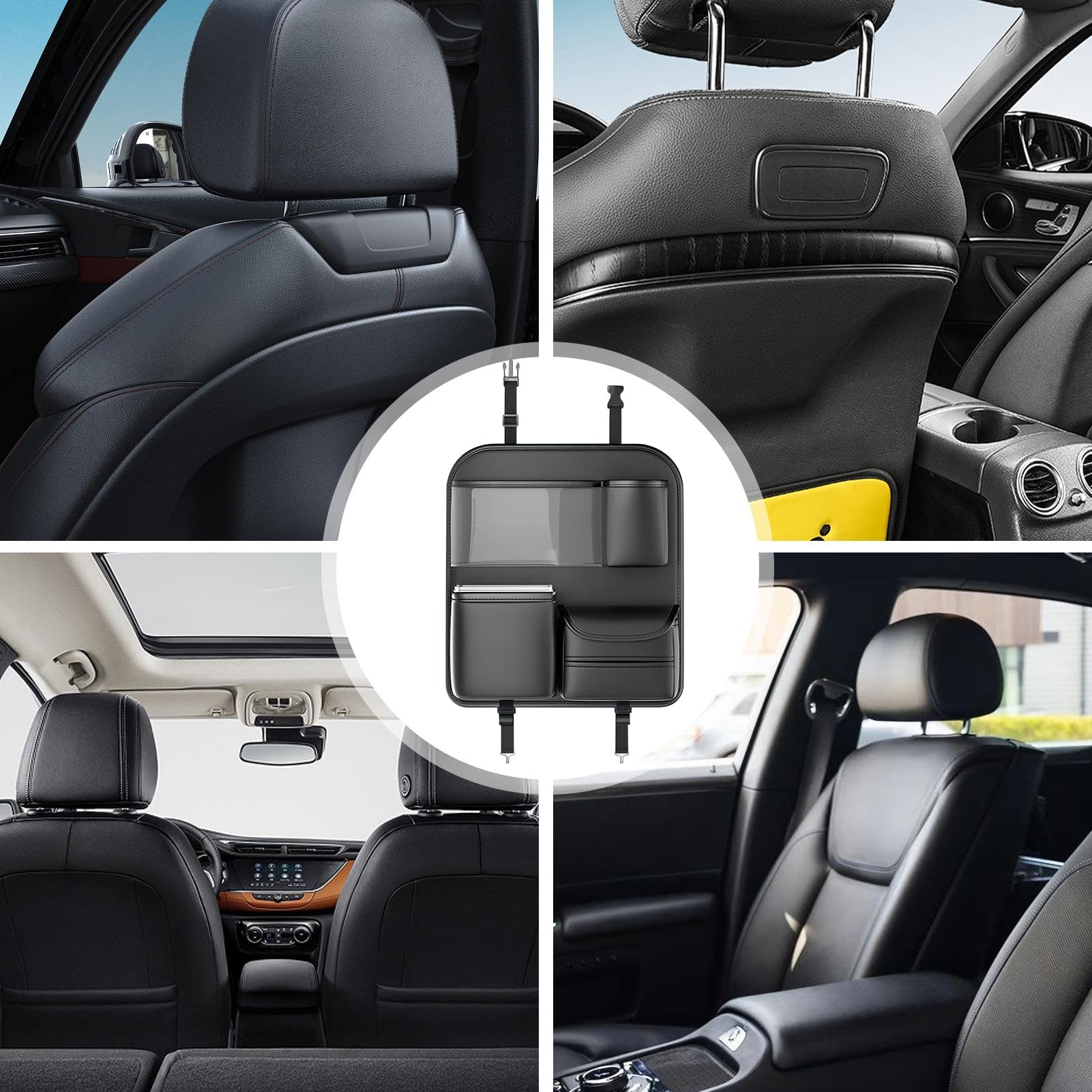 Organizzatore di auto sul sedile posteriore, organizzatore di auto sul | Porta del telefono touch screen per sacchetto imper
