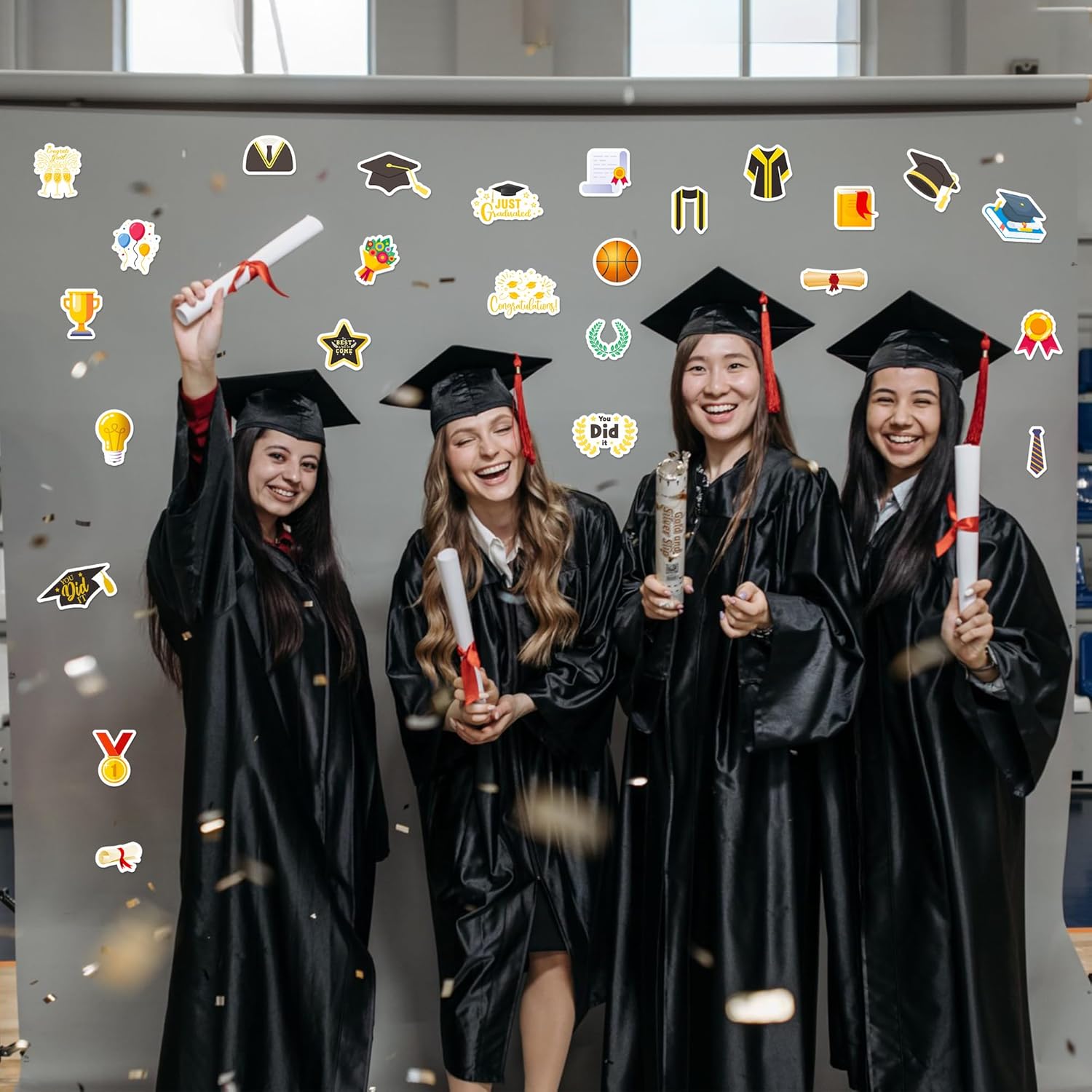 Lucleag 750 PCS Graduation Stickers, Class of 2026 Graduation Theme Stickers for Congrats Grad Party Favor Gift Cards Envelopes Candy Crafts Graduation Party Decorations