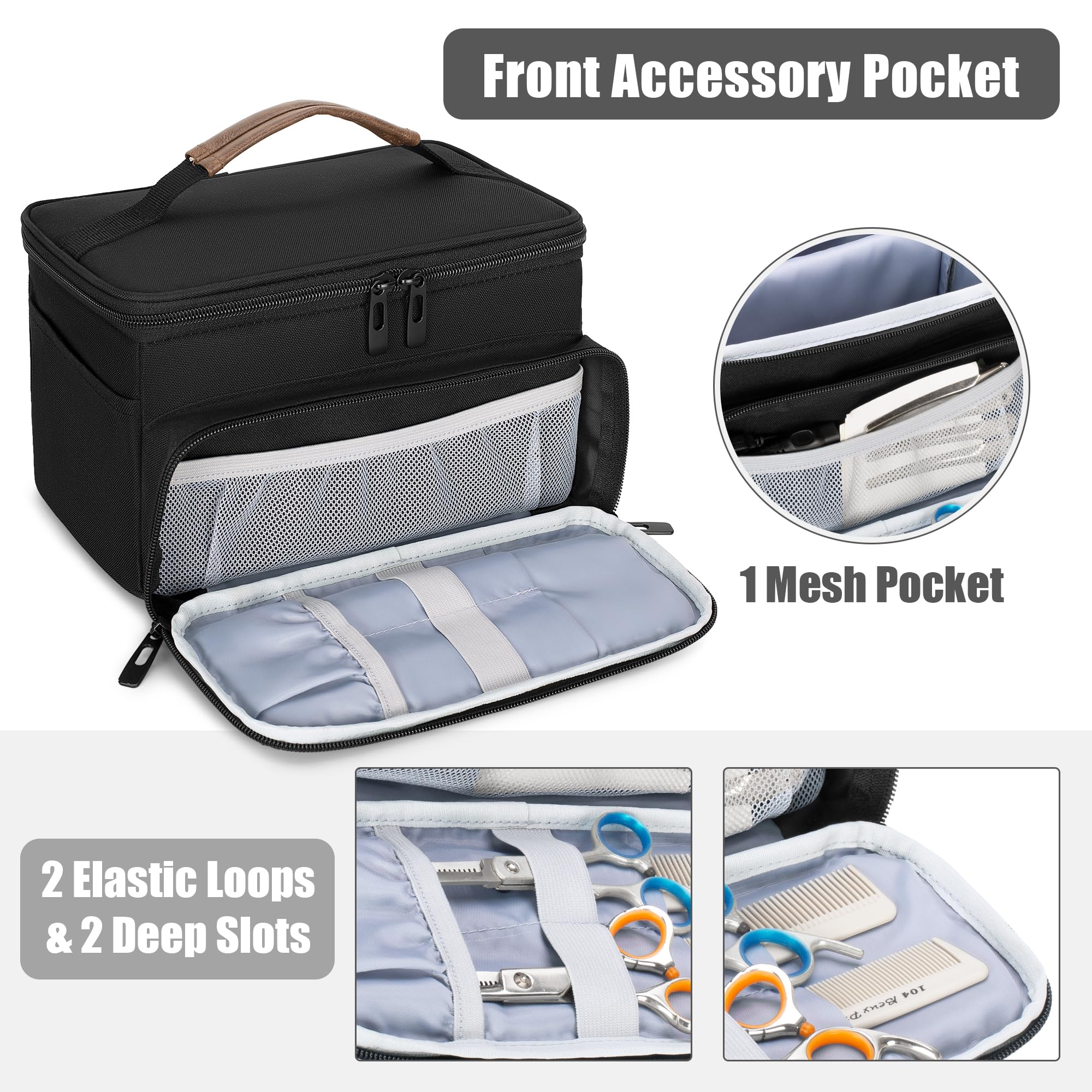 CURMIO Estuche Portátil para Cortapelos, Bolsa de Almacenaje Compatible con Andis, Hatteker, Oster Maquina Cortar Pelo y Otras Herramientas de Peluquería, Negro