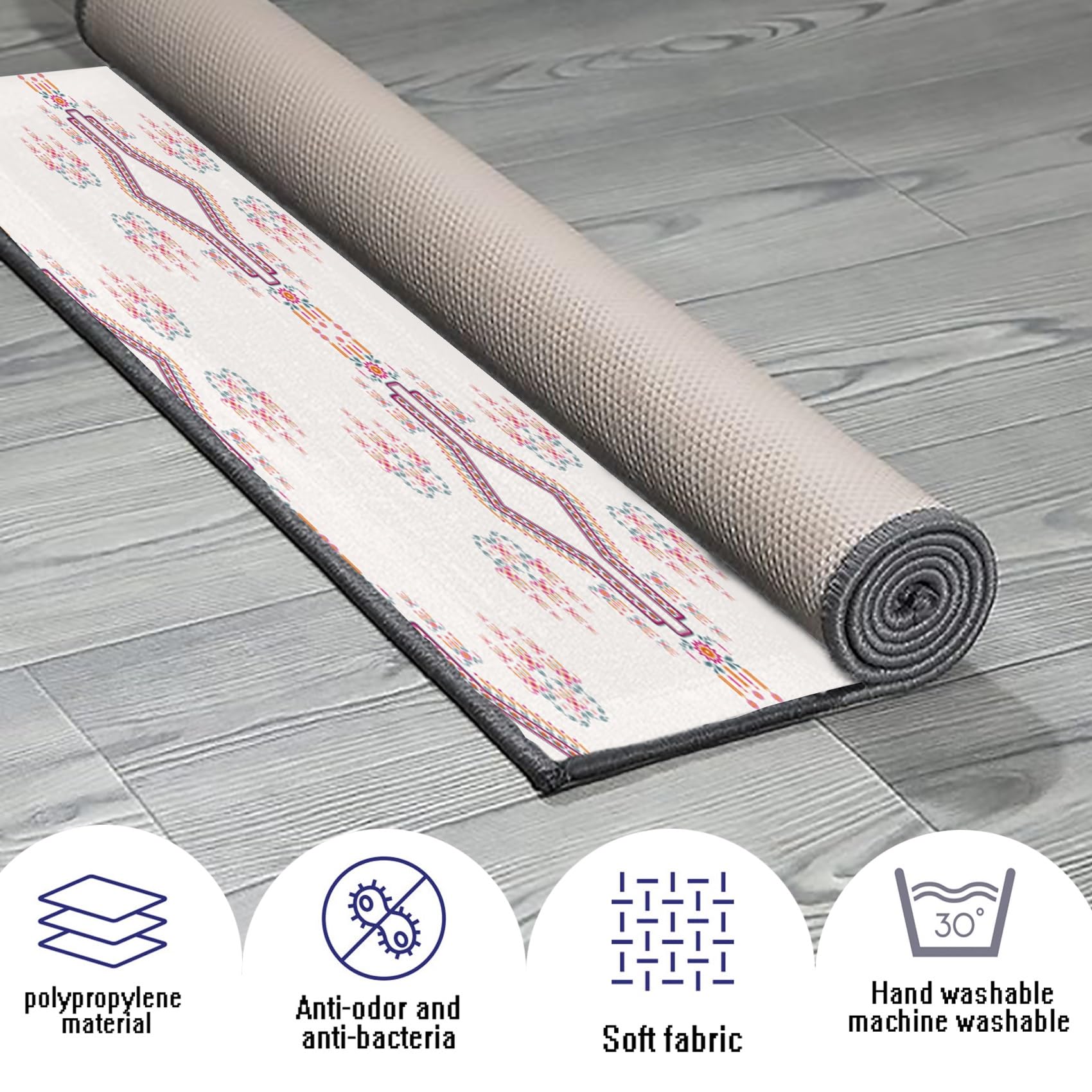 Tappeti Runner 100 x 300 cm Resistente all'olio Durevole Nuova Passatoia con Fondo Antiscivolo per Interni ed Esterni, Rosa