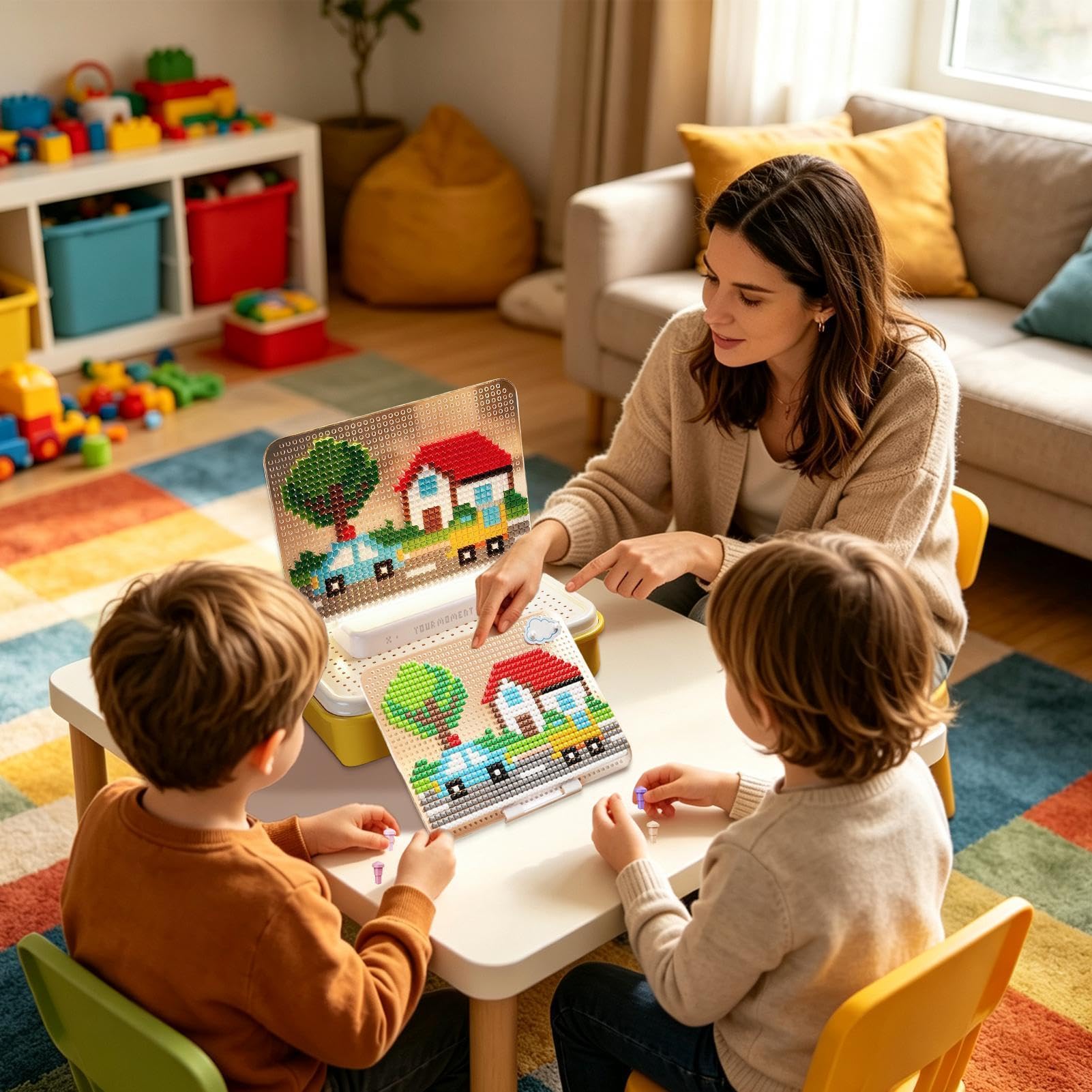 Puzzle per unghie a forma di fungo, base luminosa, giocattolo