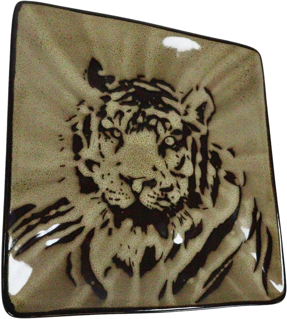 Ebros Gift Pack Of 2 Rainforest Apex Predator Jungle Eye Of The Tiger 8" H Ceramic Salad Dessert Fruits Appetizer Plates Party Hosting Kitchen And Dining Serveware Dinnerware