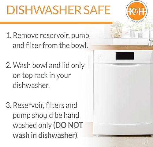 Miniatura 6 de K&H Pet Products CleanFlow - Cuenco de agua filtrada para perros, granito, tamaño mediano, 1.4 galones + depósito de 1 galón