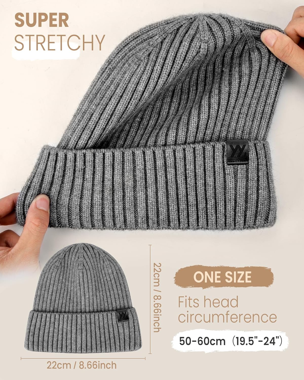 Winter Beanie Hat for Men & Women, Fleece Lined Thermal Knit Hat Ski Beanie Skull Cap Cuffed Cap for Cold Weather - Image 4