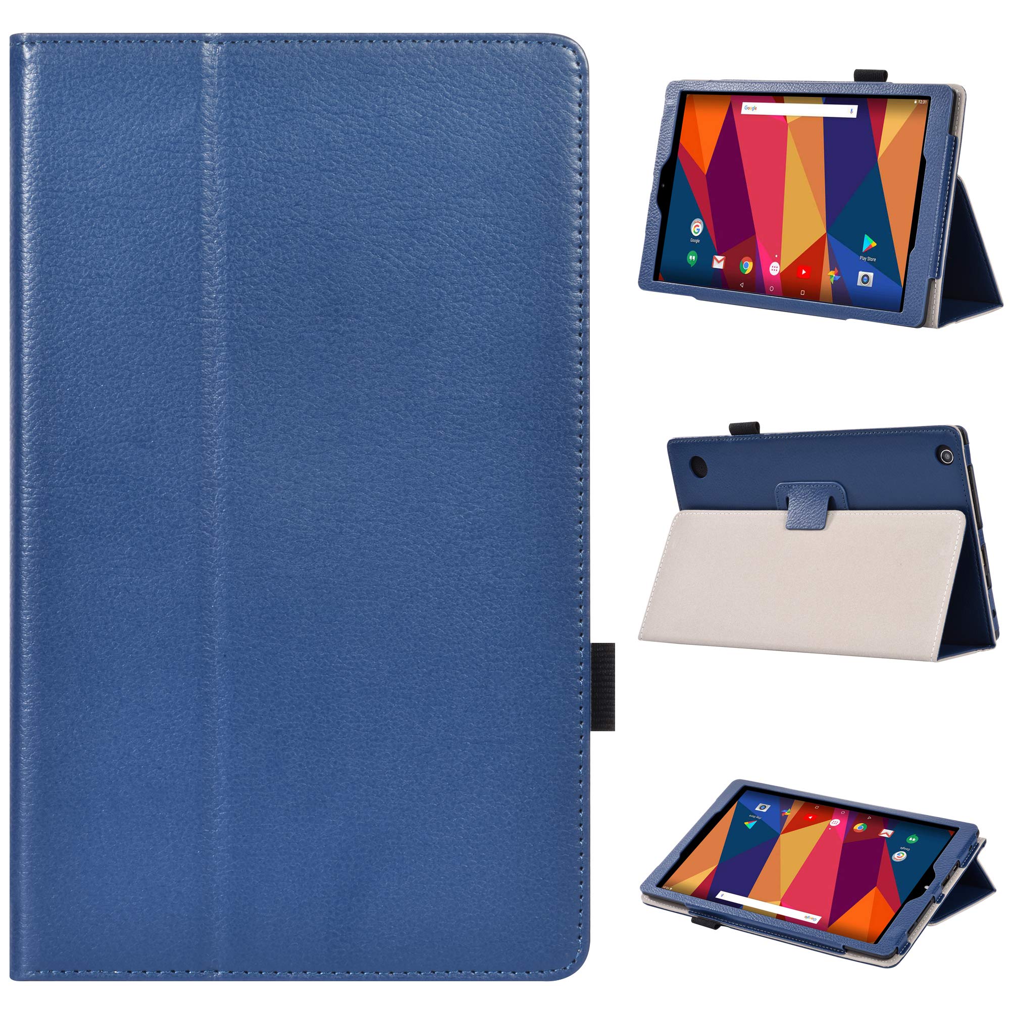 Alba 10 Inch Tablet Case,VOVIPO Leather Stand Folio Case Cover For Alba 10 Inch Tablet (Blue)