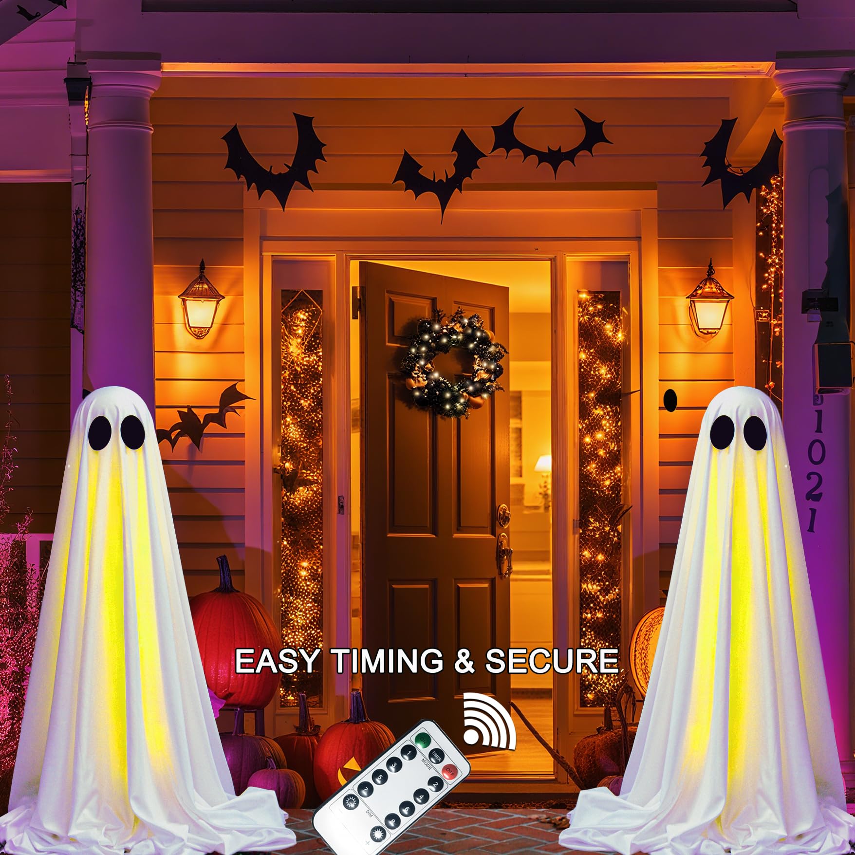 Ghost Decor Halloween Decorations Light Up Halloween Decor, Outdoor LED ...