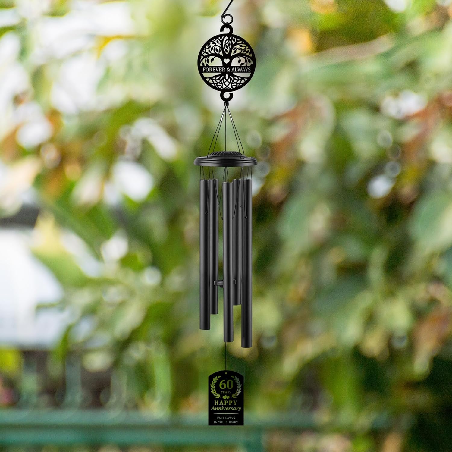 37'' 60th Anniversary Wind Chime Gifts,Golden Wedding Anniversary Presents,Happy 60th Wedding Decorations for Parents,Couples,Husband,Wife,Friends