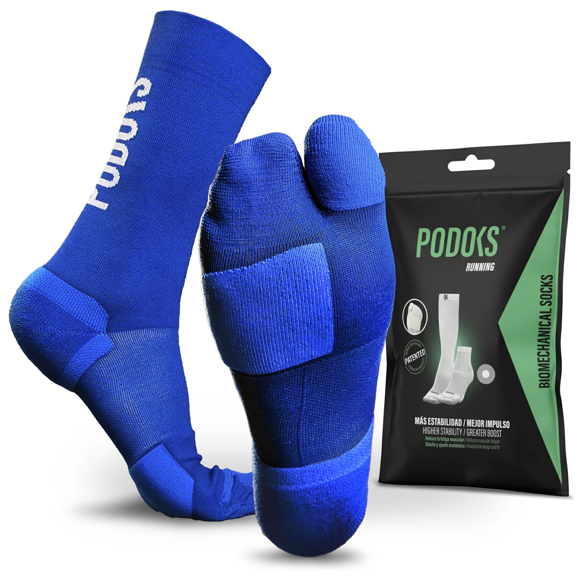 Calcetines Running Hombre y Mujer | Compresión deportiva y almohadillado estratégico | Alivia Fascitis Plantar | Sirve para Padel, Crossfit y más