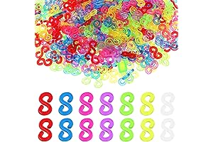 1500 PCS Rainbow Loom Bands Clear Clips