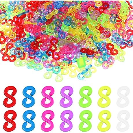 1500 PCS Rainbow Loom Bands Clear Clips