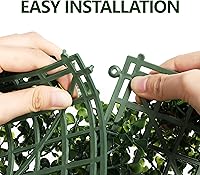 Vista 3 de Yaheetech 24 PCS 20"x 20" Artificial Boxwood Panels Topiary Hedge Plant, Privacy Hedge Screen UV Protected Greenery Wall, Decor Faux Grass Wall