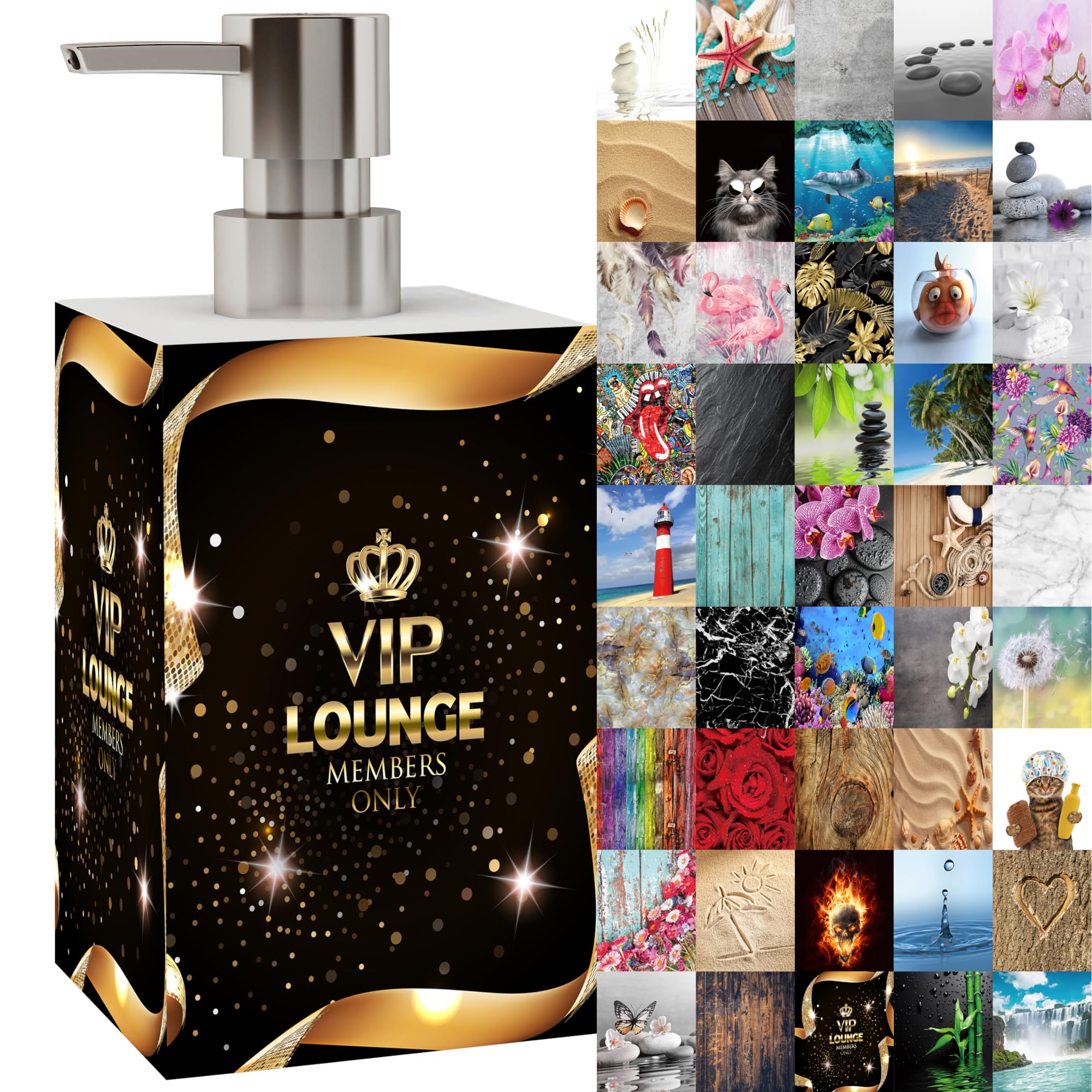 Sanilo Premium Soap Dispenser, Wide Choice of Beautiful Lotion Dispenser, Easy to Refill, Nice eyecatcher (VIP-Lounge)