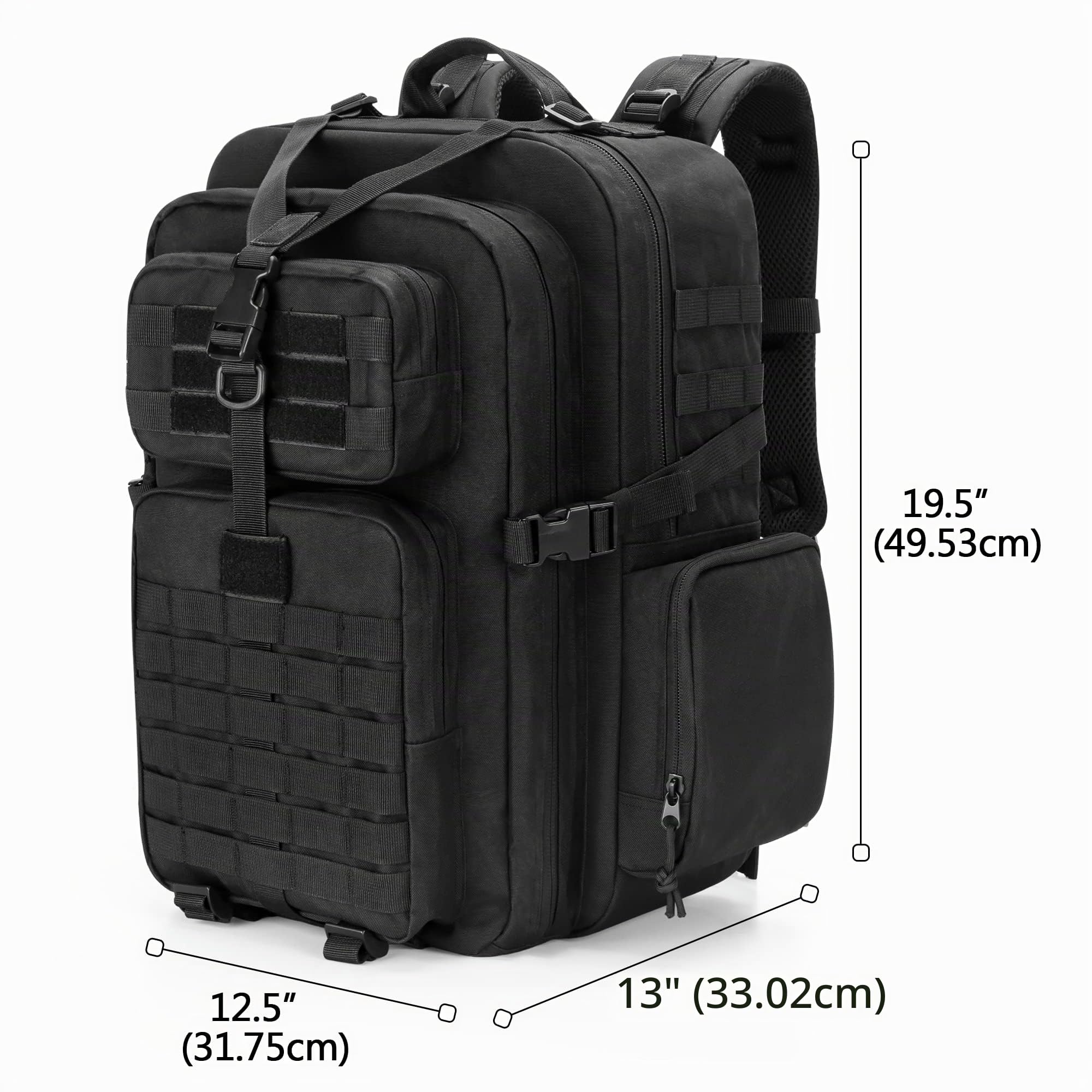 Damero Zaino Tattico Medico Vuoto Zaino di Primo Soccorso con Cinghia a Y per Borsa di Forniture Mediche per Camminare, Nero