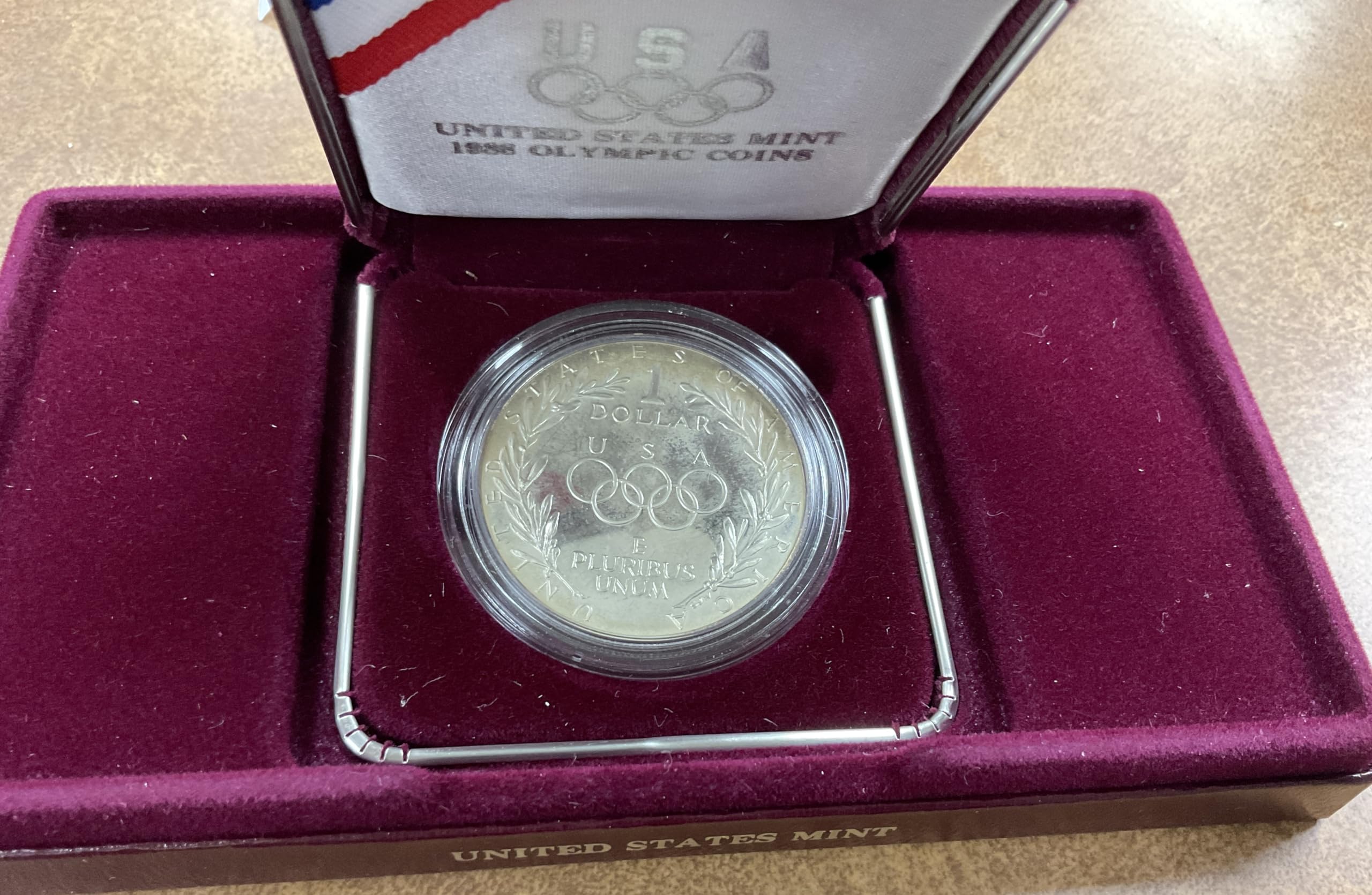1988 S Proof 1988 US Olympic Silver Dollar $1 OGP US Mint at