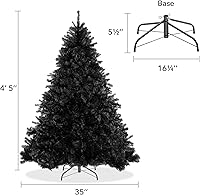 Vista 5 de Árbol de Navidad artificial Casafield de abeto negro de 4.5 pies de alto con soporte de metal resistente