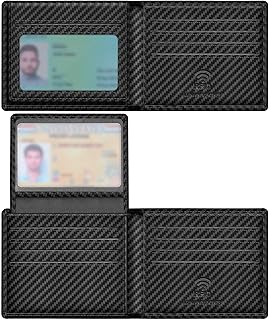 Travelambo Genuine Leather Wallet for Men with Gift Box - Handmade Bifold Stylish - Mens Wallets Rfid Blocking with 2 ID Windows